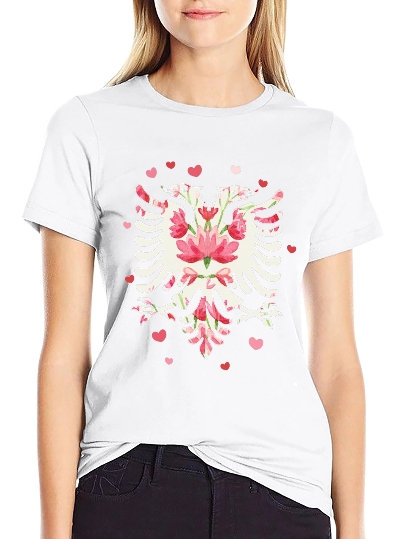 Floral Albanian Eagle Graphic Tee