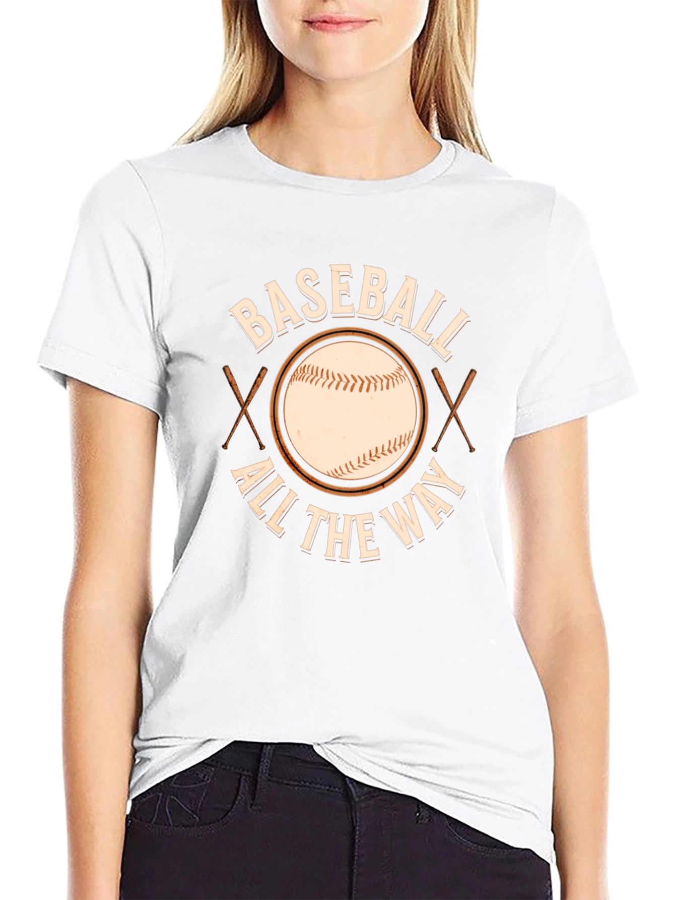 Baseball All The Way Black T-Shirt