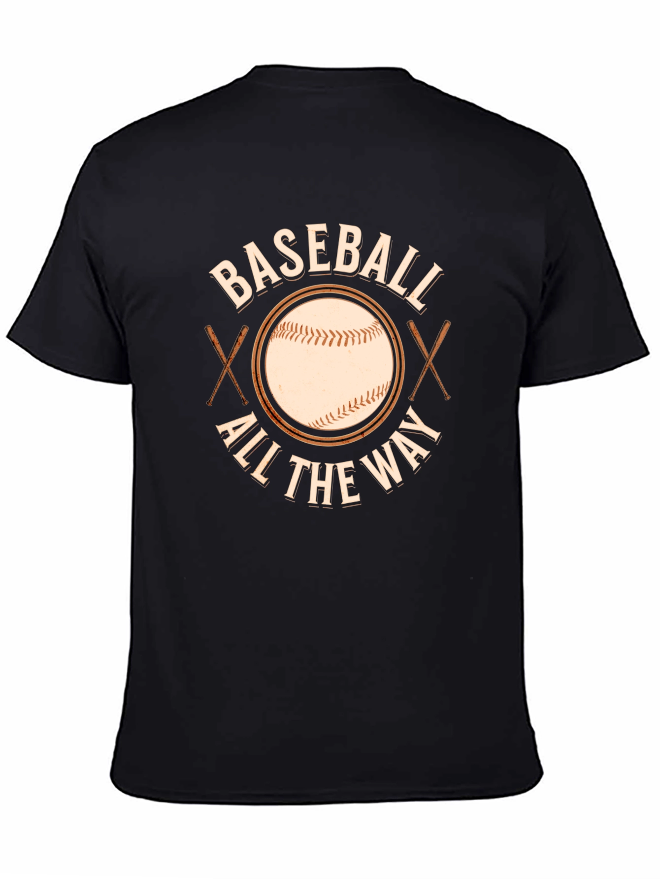 Baseball All The Way Black T-Shirt