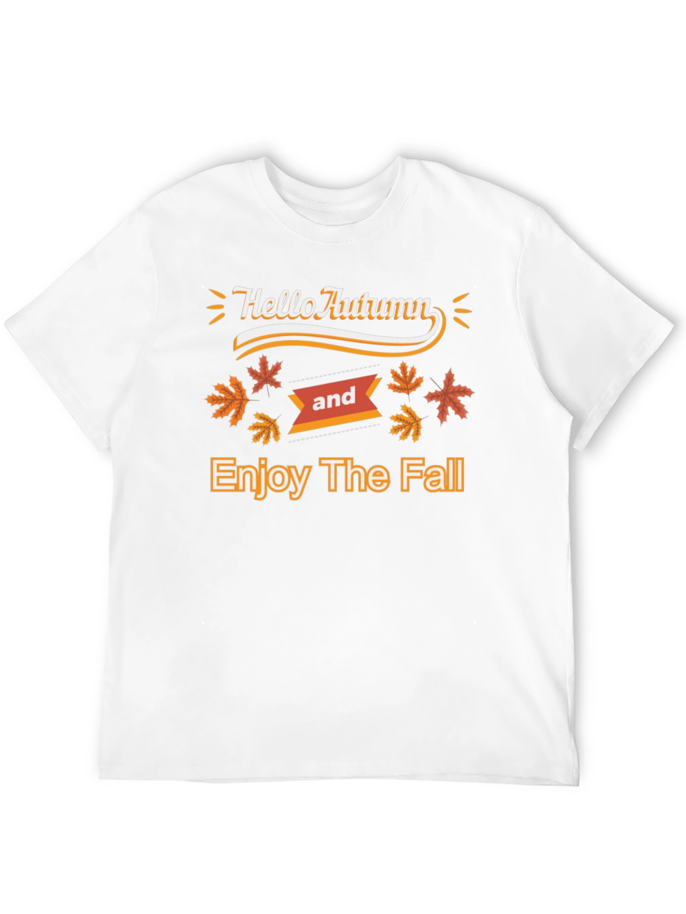 Hello Autumn Enjoy The Fall Black T-Shirt
