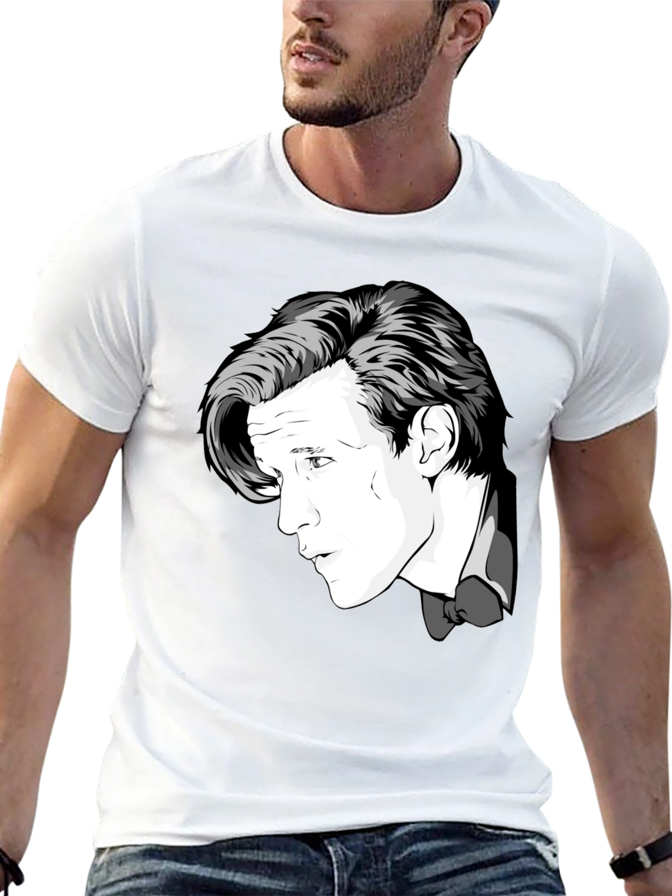 Doctor Who Matt Smith Portrait Black T-Shirt