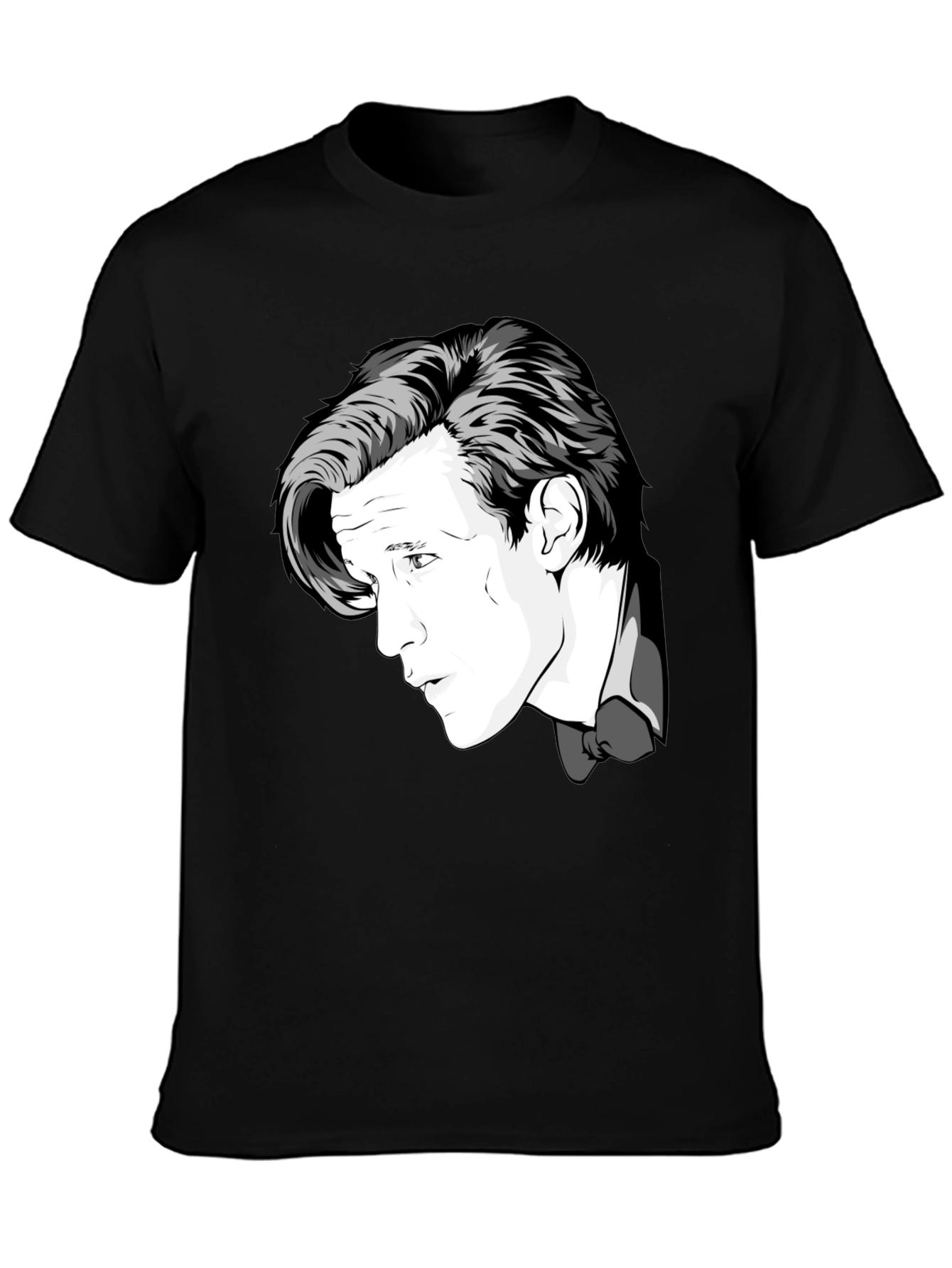 Doctor Who Matt Smith Portrait Black T-Shirt