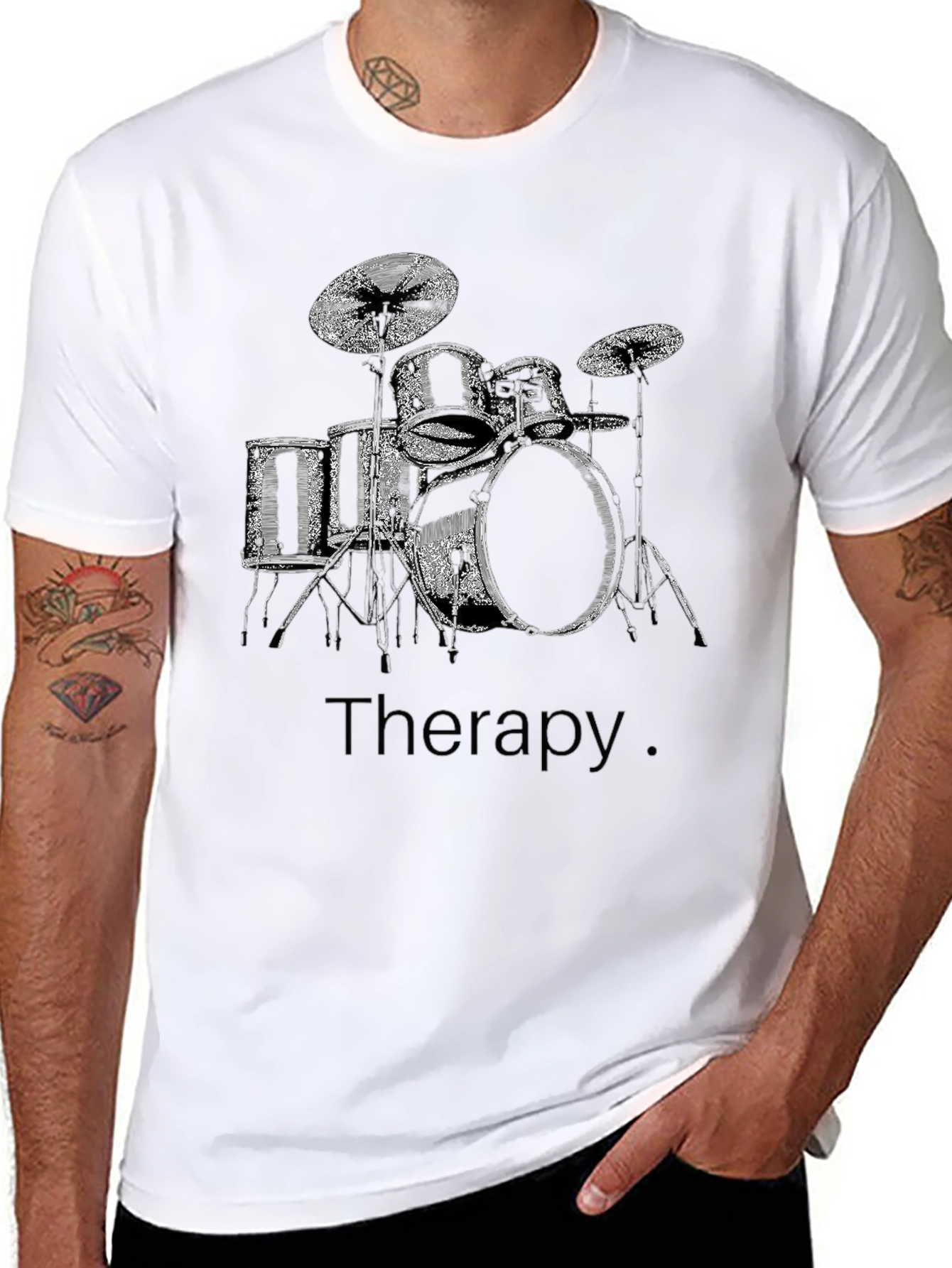 Drum Set Therapy T-Shirt - Musician Tee