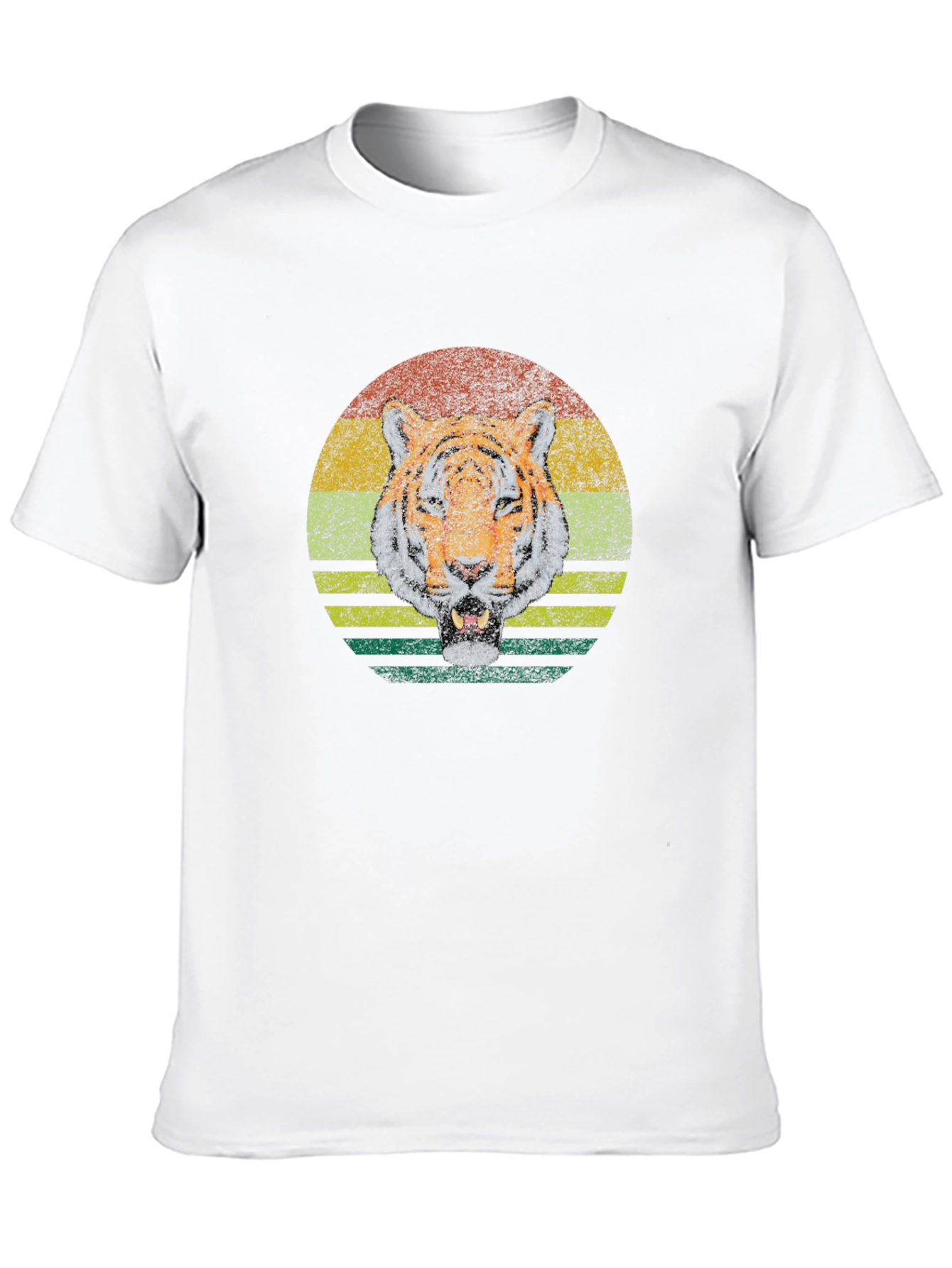Retro Tiger Graphic Tee - Classic Crew Neck
