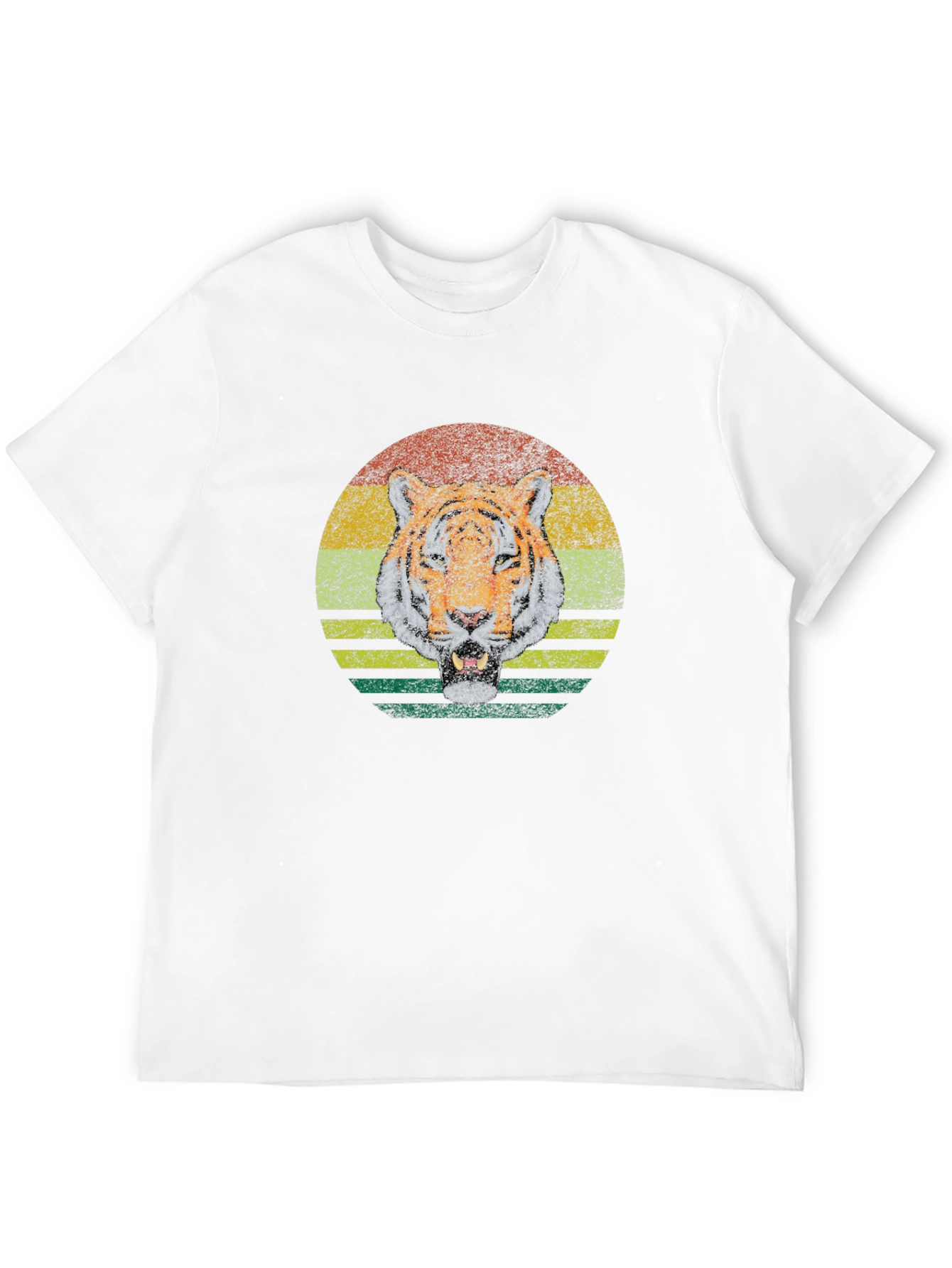 Retro Tiger Graphic Tee - Classic Crew Neck