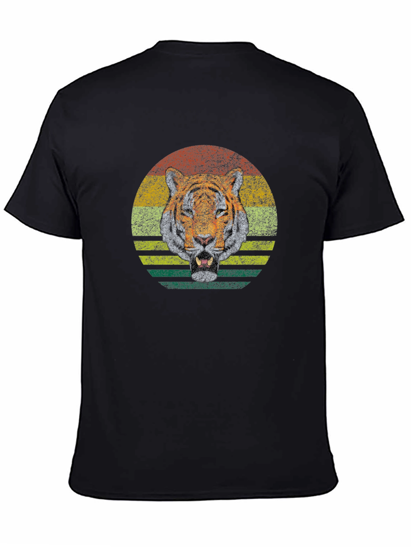 Retro Tiger Graphic Tee - Classic Crew Neck