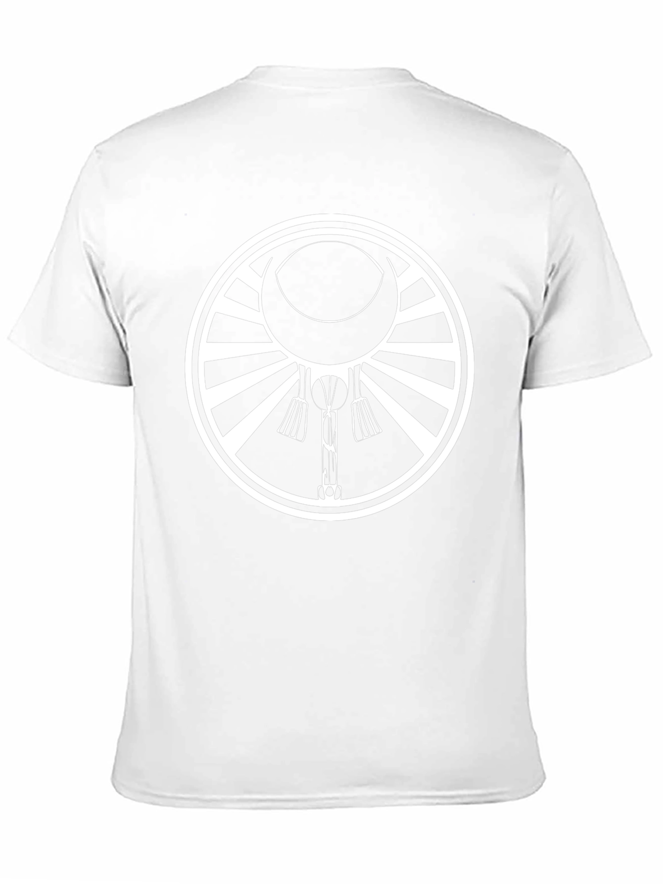 Black Graphic Tee with Crescent Moon Design