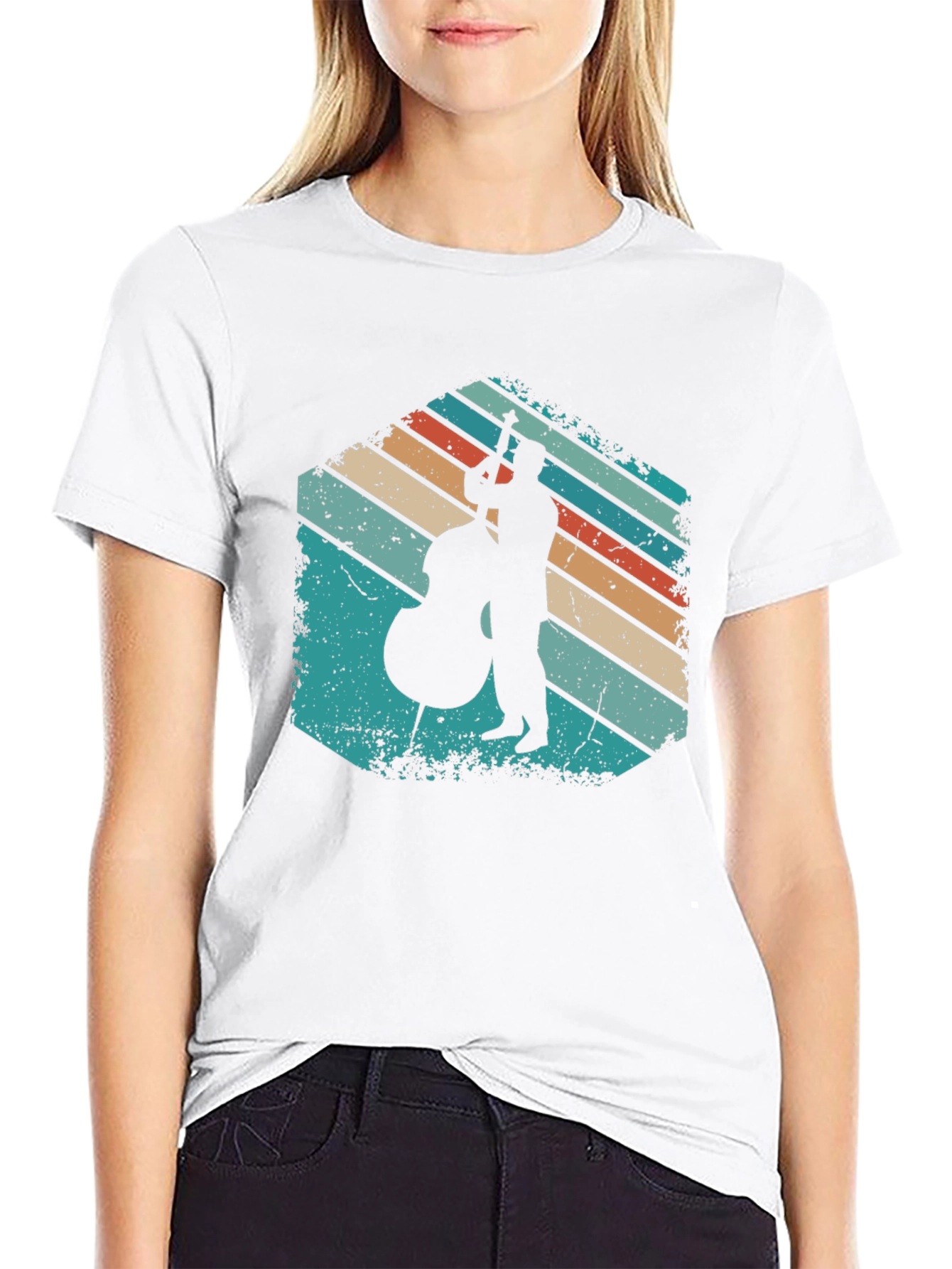 Retro Bassist Silhouette T-Shirt