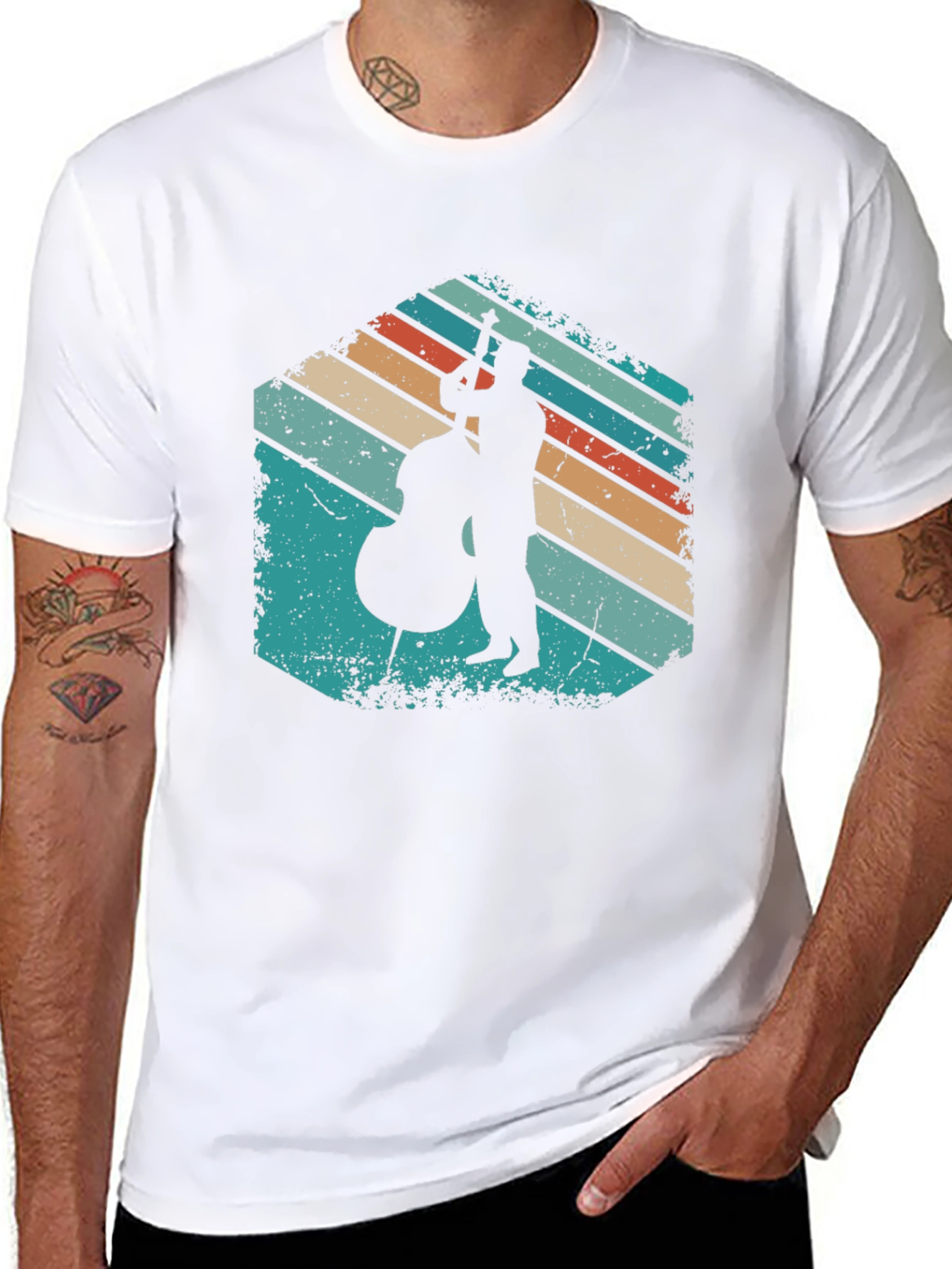 Retro Bassist Silhouette T-Shirt