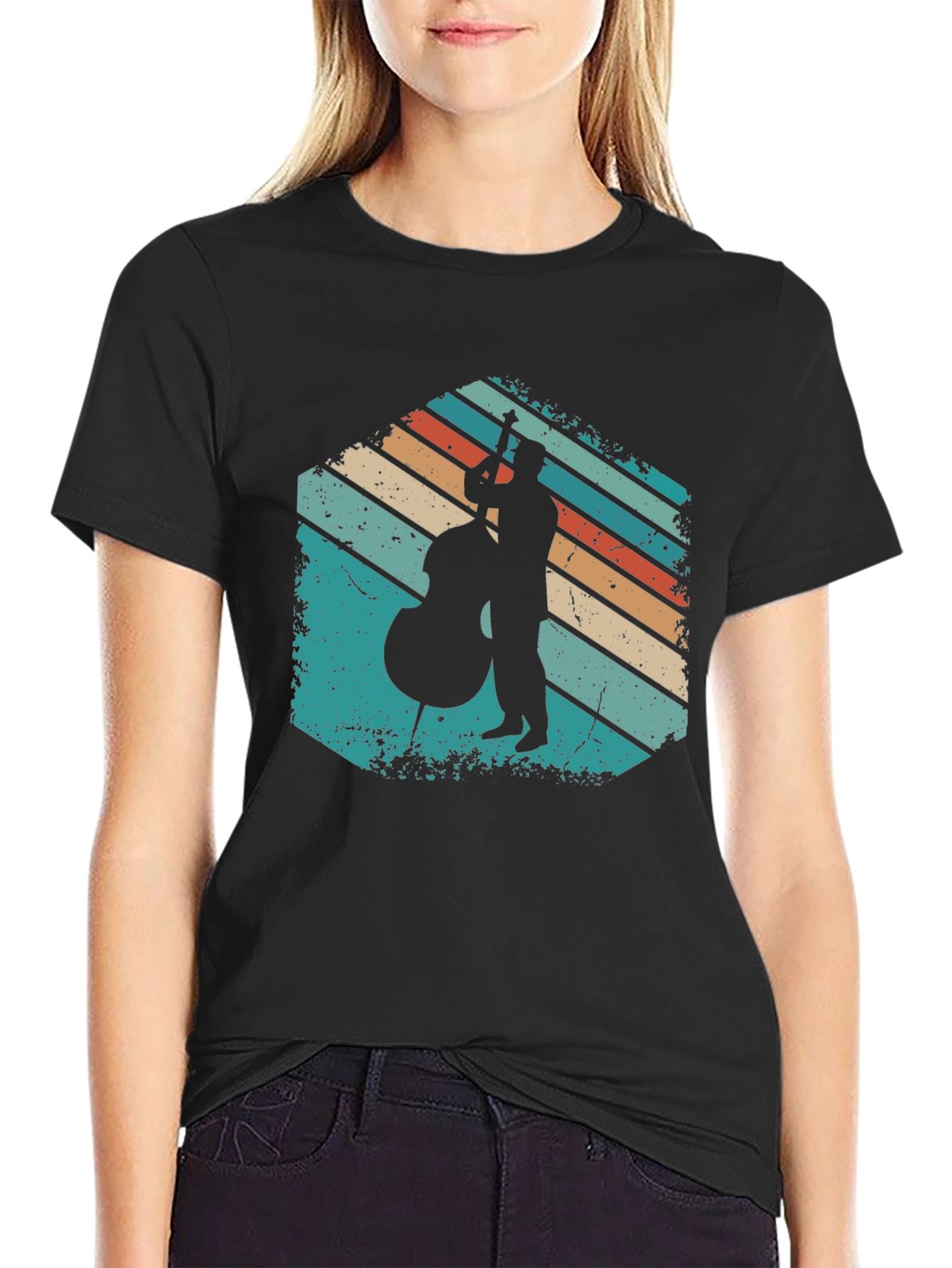 Retro Bassist Silhouette T-Shirt