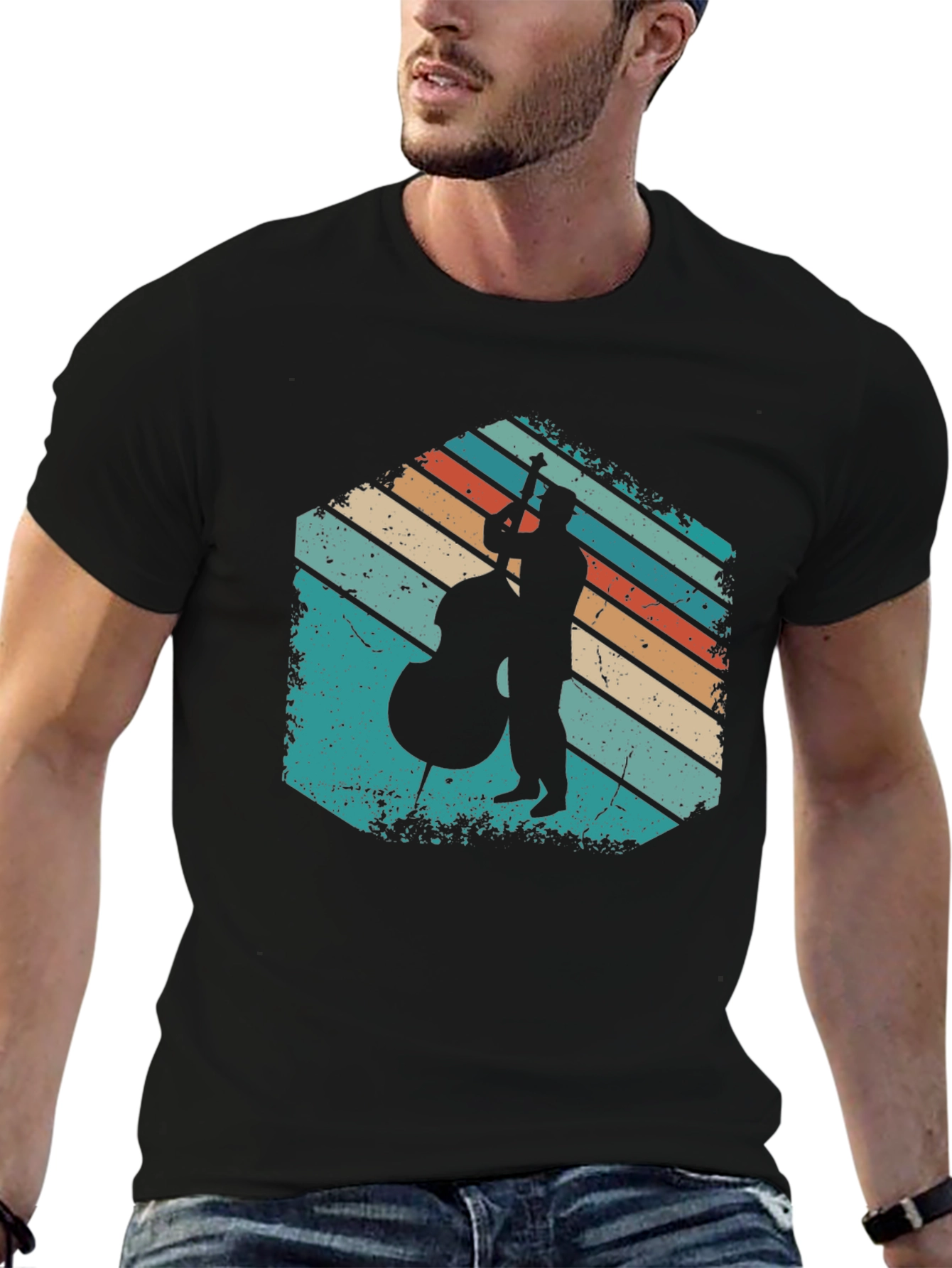 Retro Bassist Silhouette T-Shirt