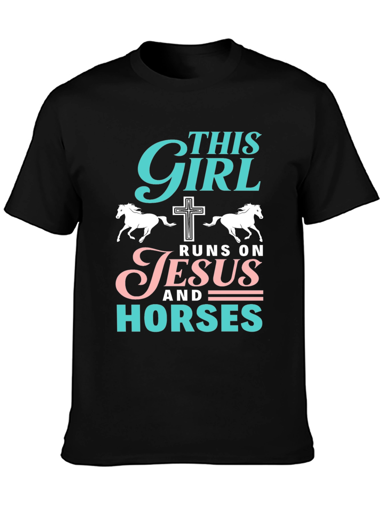 This Girl Runs On Jesus & Horses T-Shirt