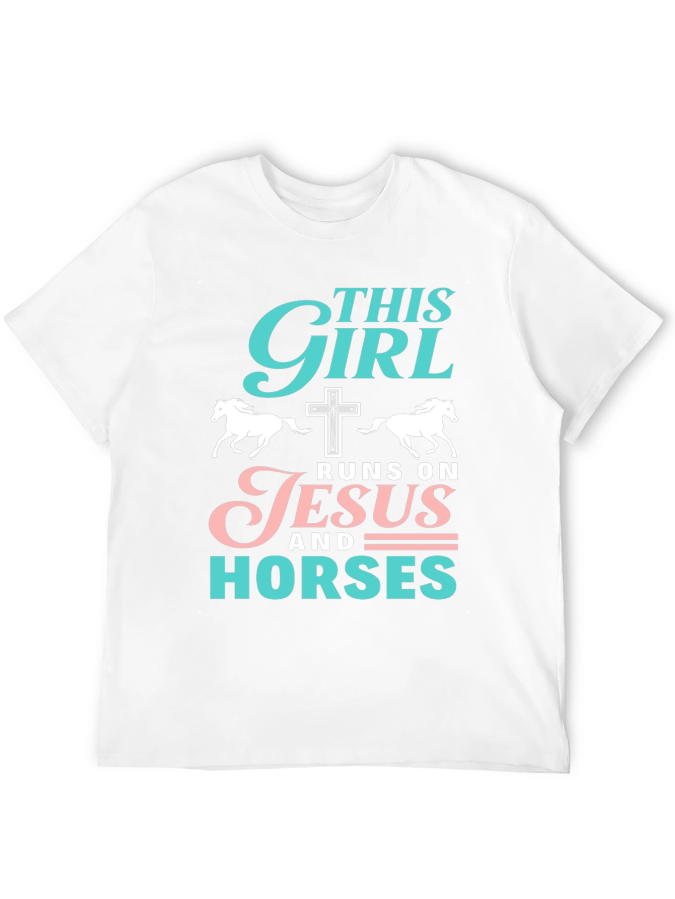 This Girl Runs On Jesus & Horses T-Shirt