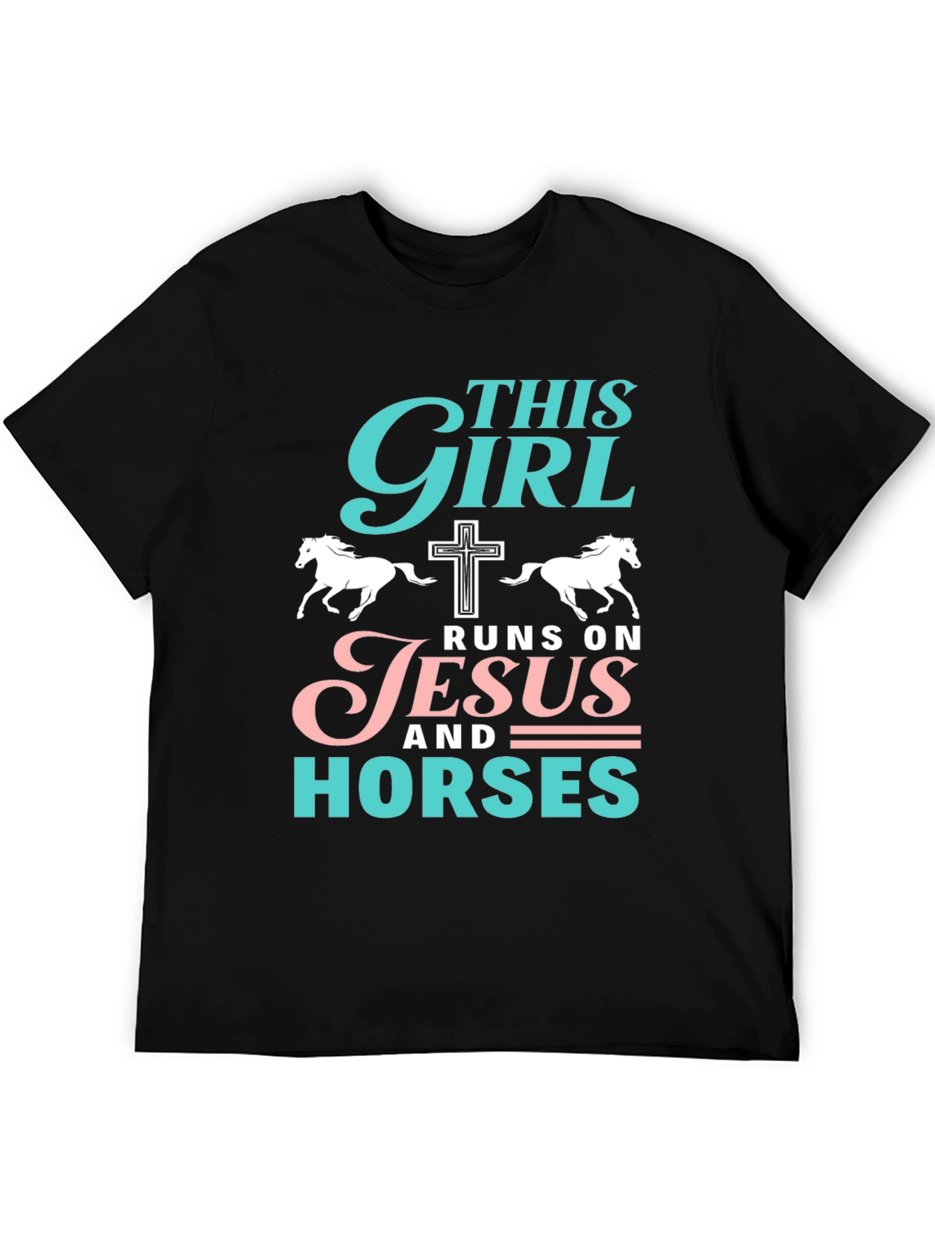 This Girl Runs On Jesus & Horses T-Shirt
