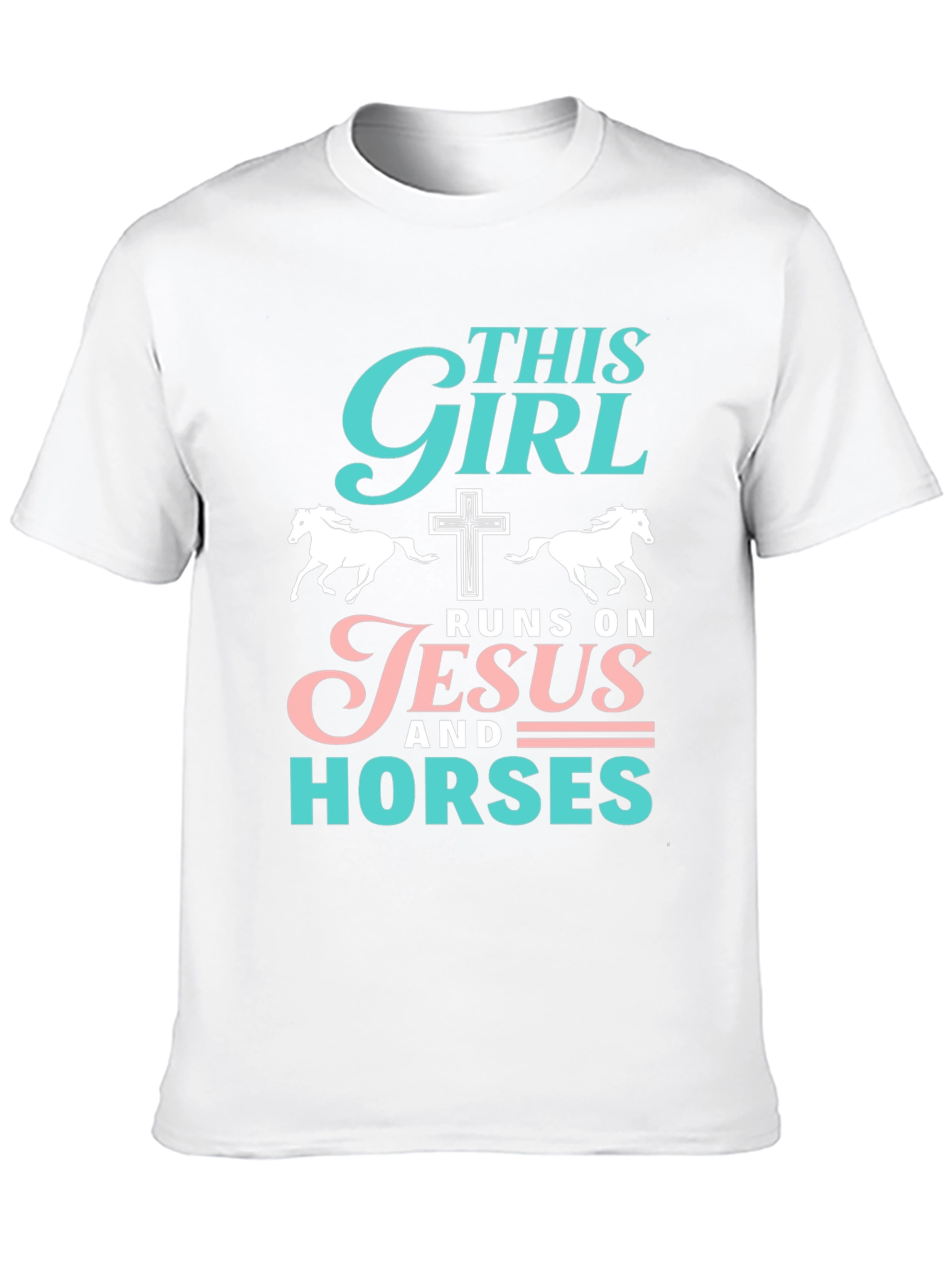This Girl Runs On Jesus & Horses T-Shirt