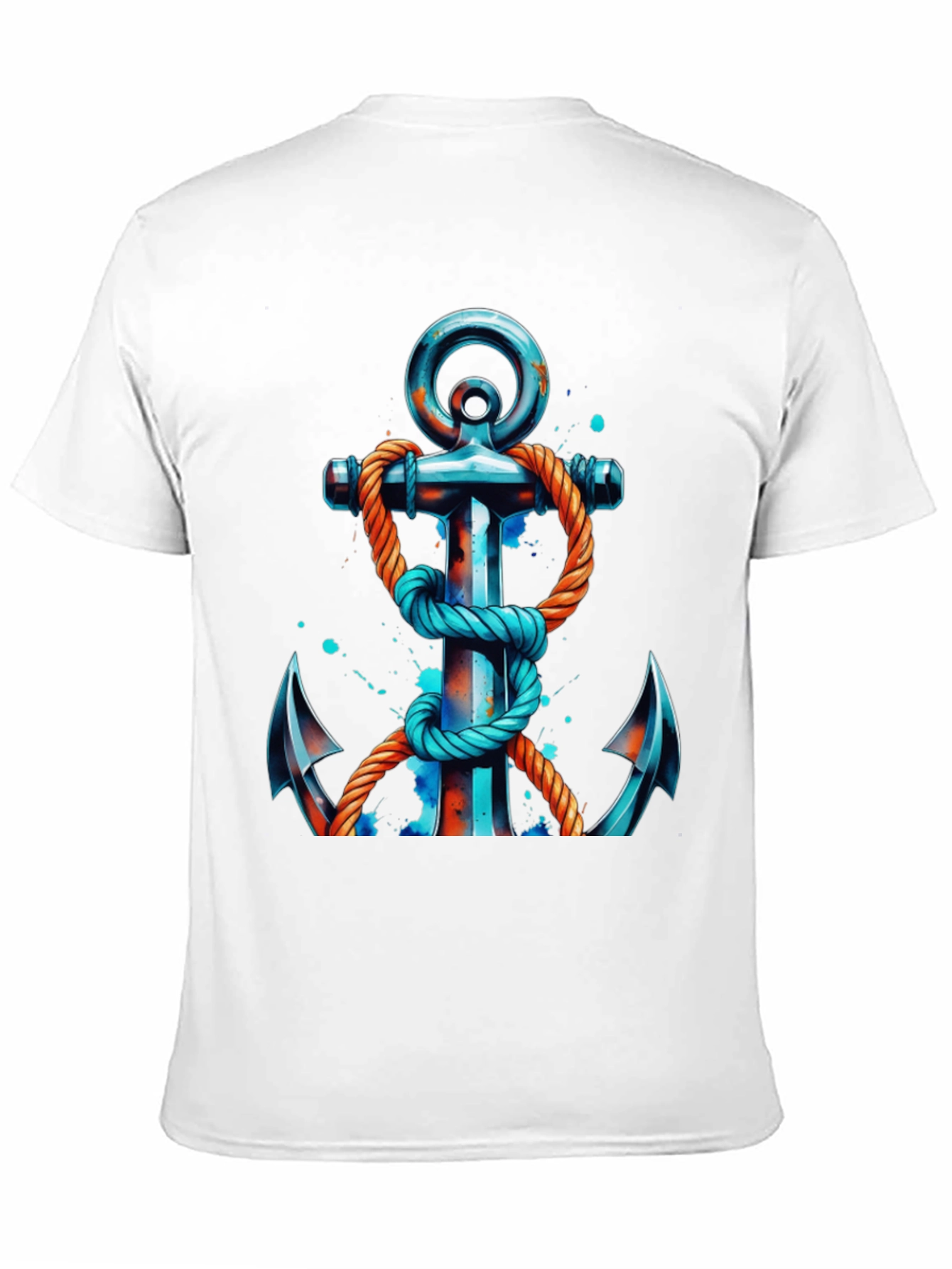 Nautical Anchor Graphic Tee - Black