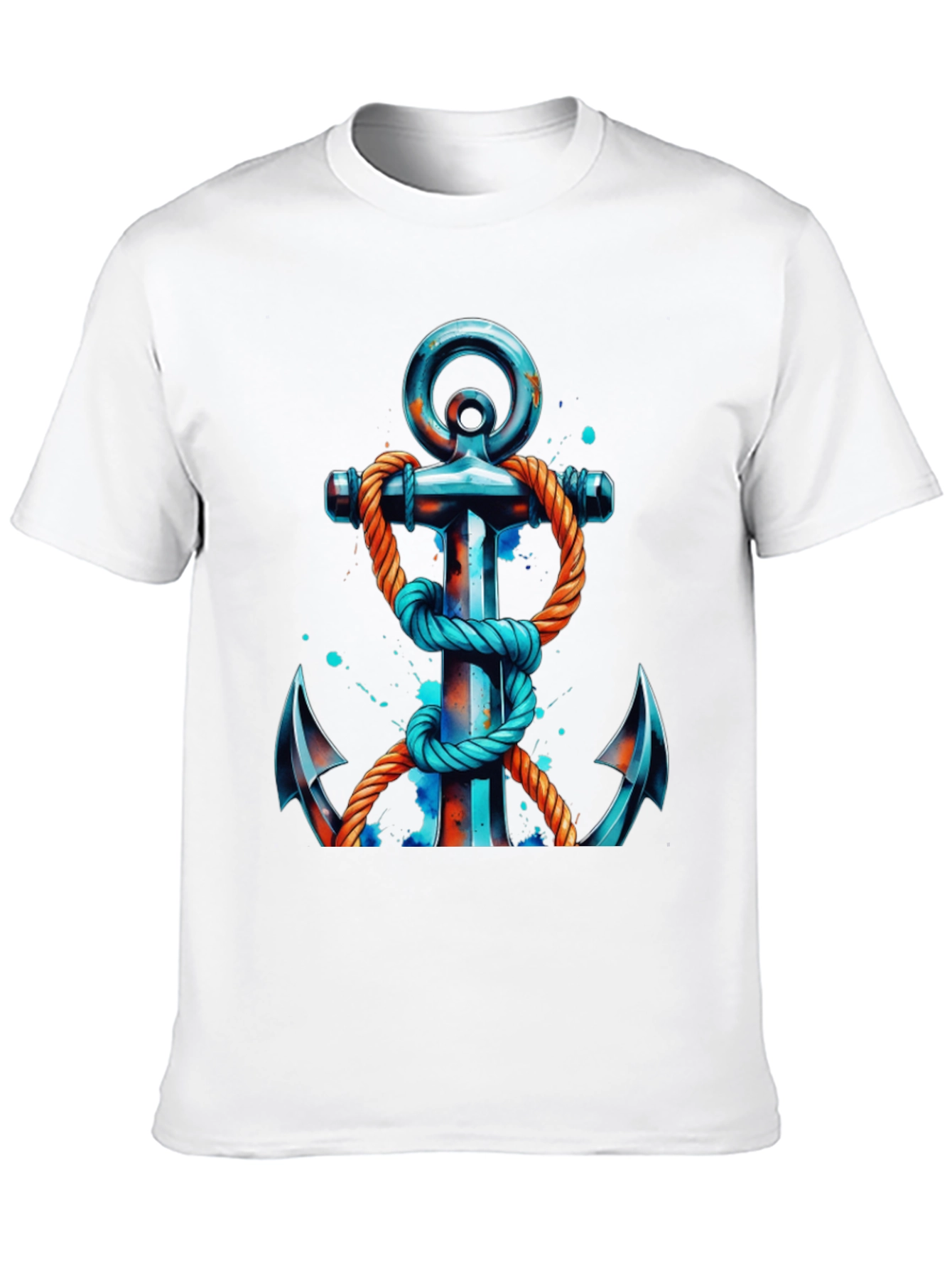 Nautical Anchor Graphic Tee - Black