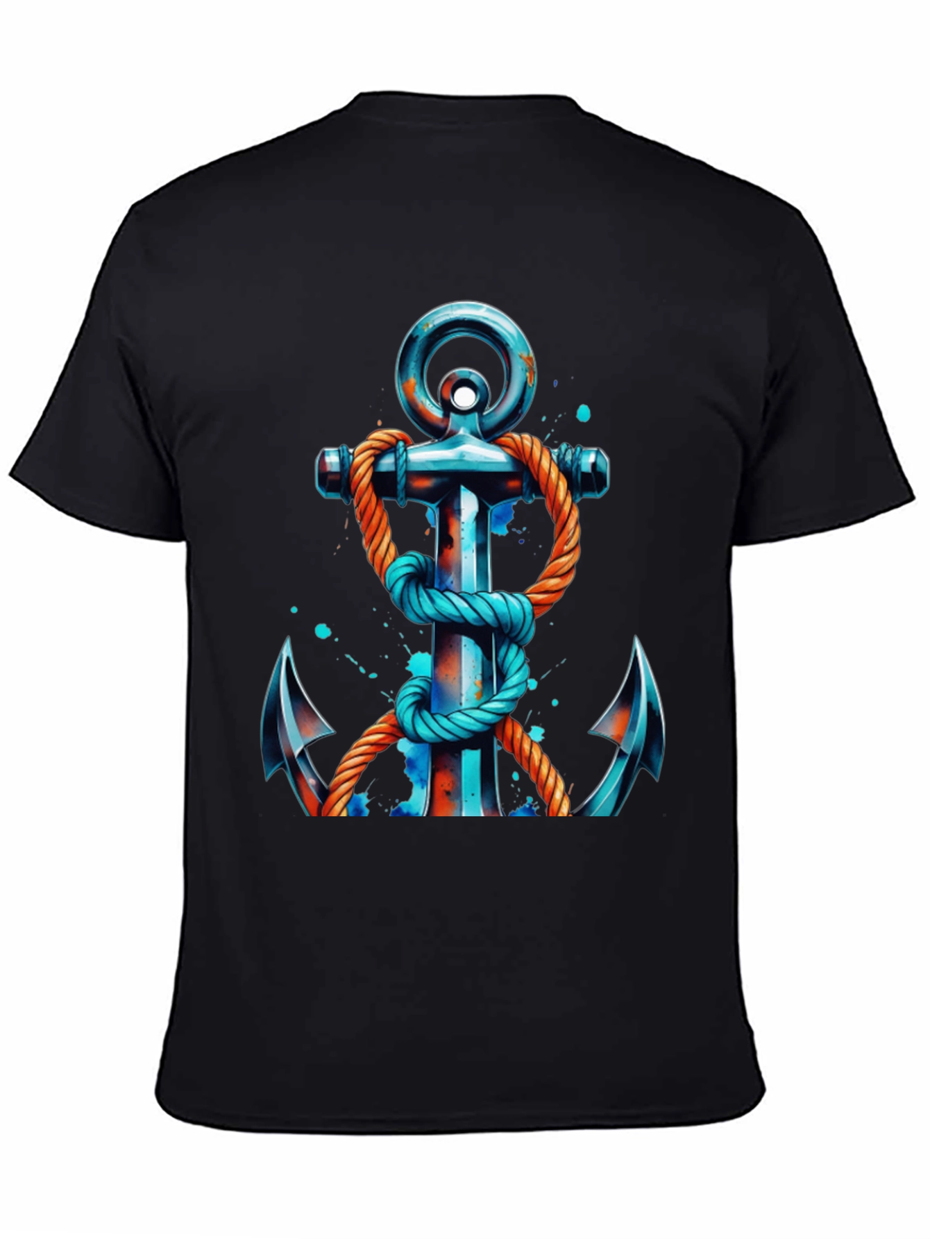Nautical Anchor Graphic Tee - Black