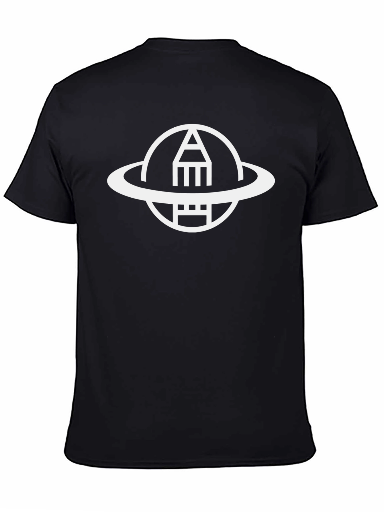 Abstract Geometric Graphic Tee - Black Casual Shirt