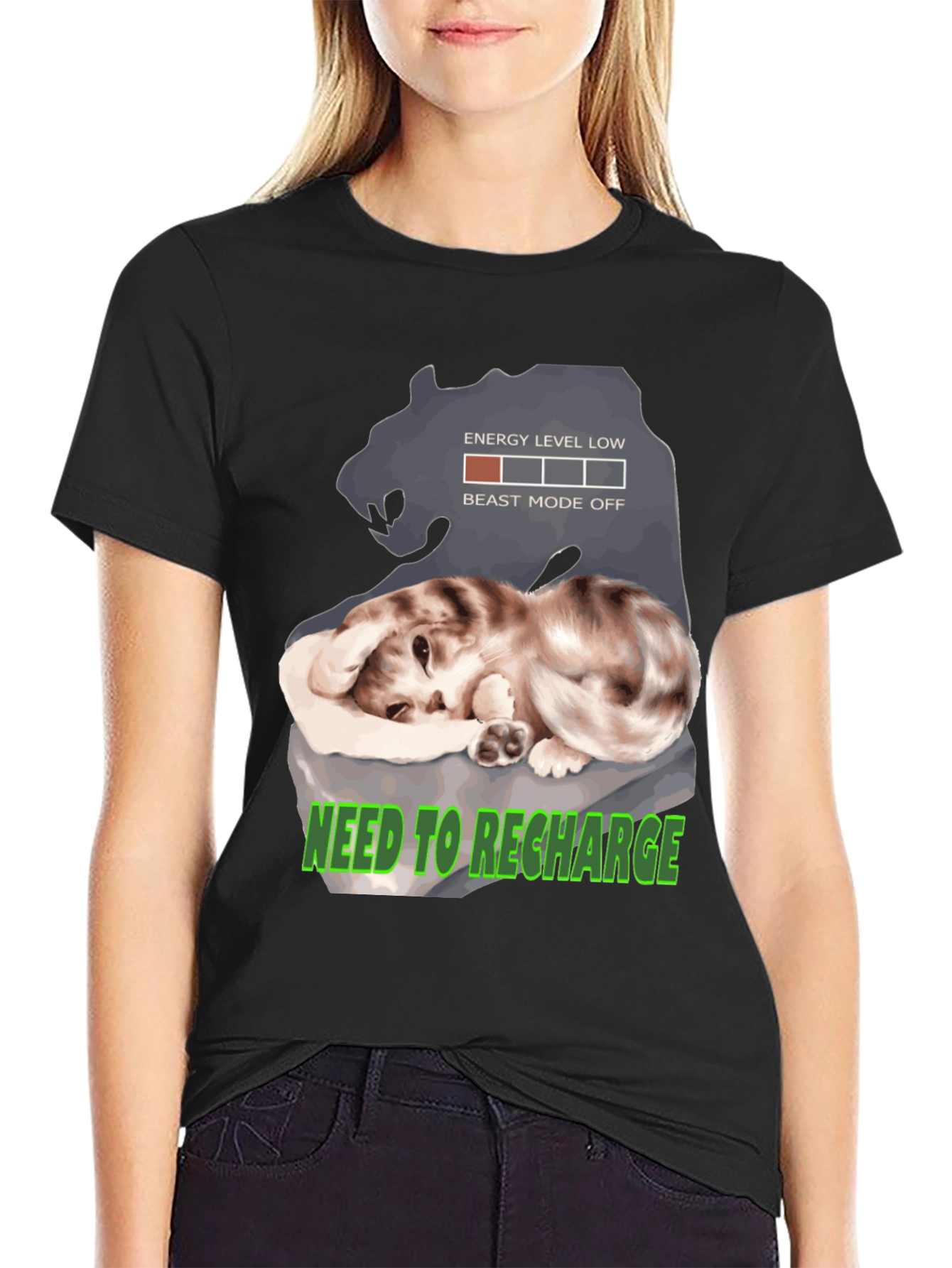 Need To Recharge Cat T-Shirt