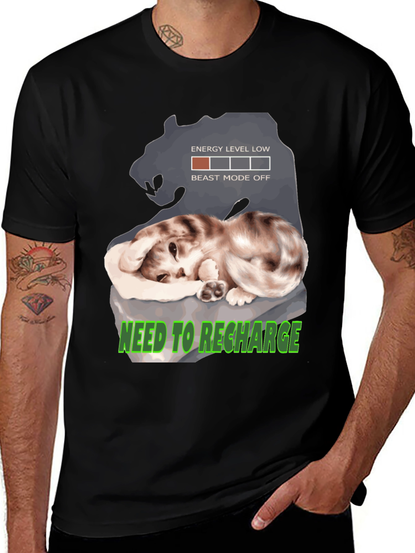 Need To Recharge Cat T-Shirt