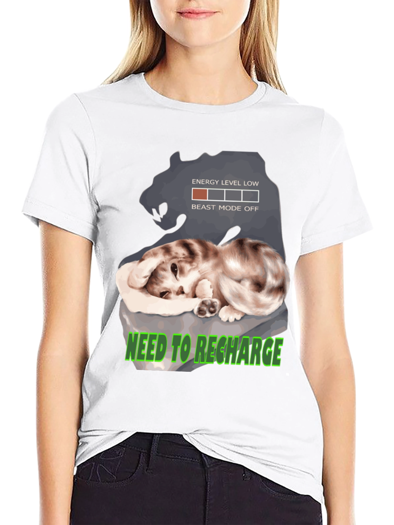 Need To Recharge Cat T-Shirt