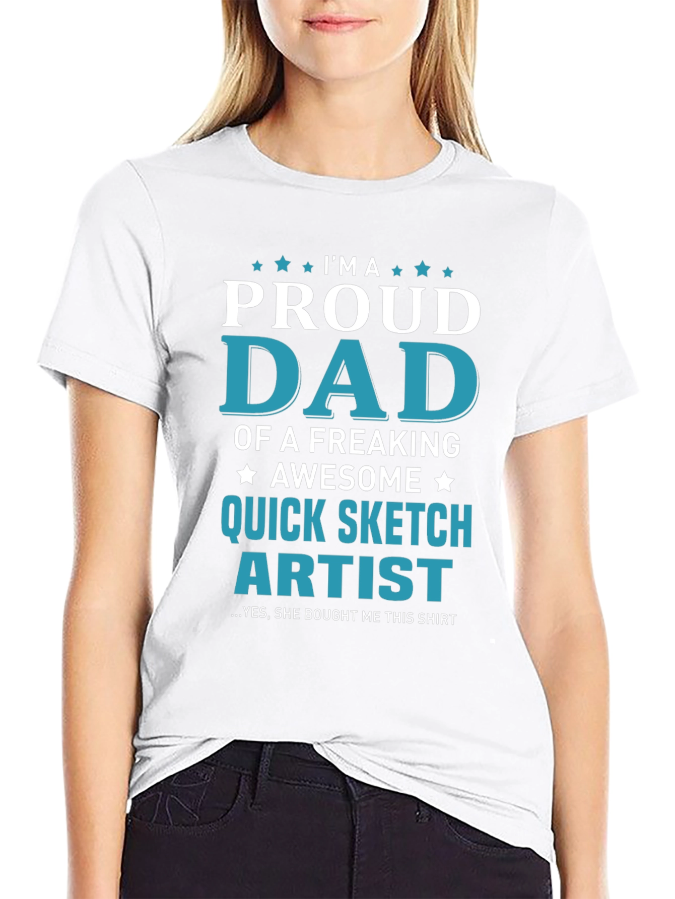 Proud Dad Quick Sketch Artist Graphic T-Shirt