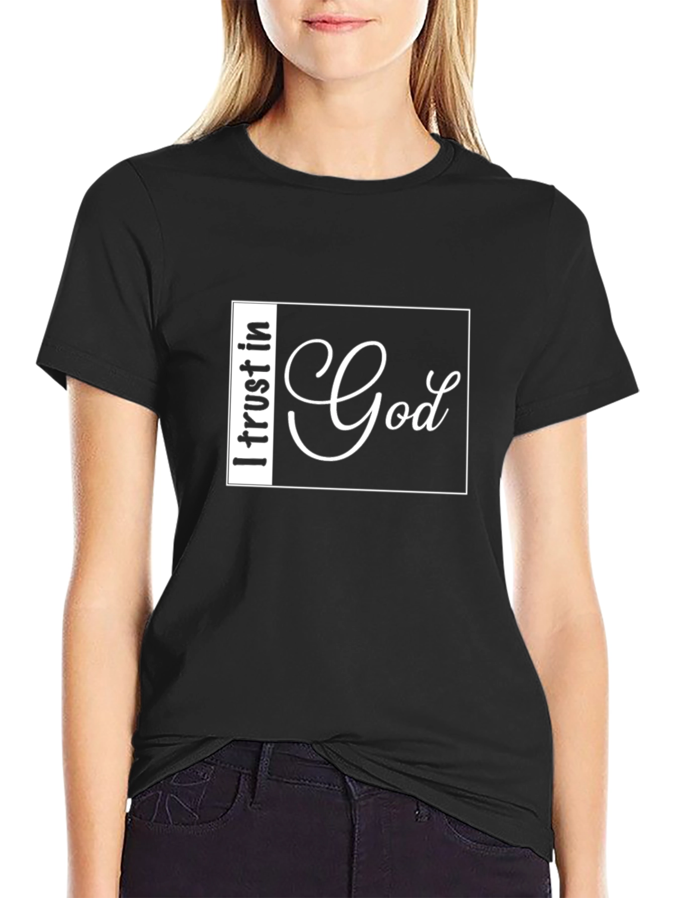 I Trust in God Black T-Shirt