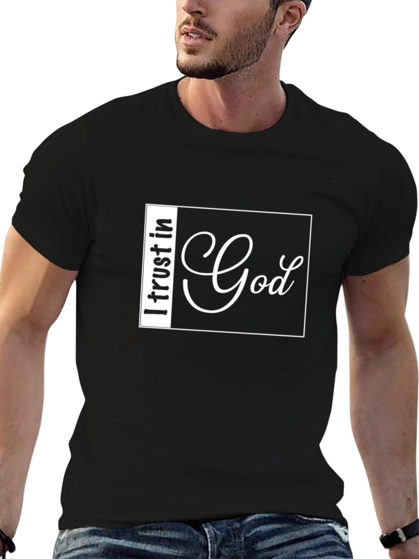 I Trust in God Black T-Shirt
