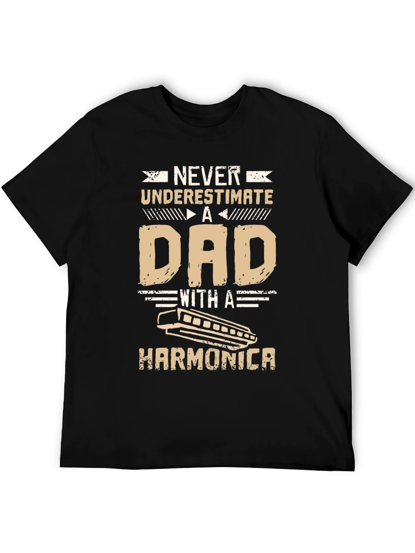 Dad Harmonica T-Shirt - Never Underestimate!