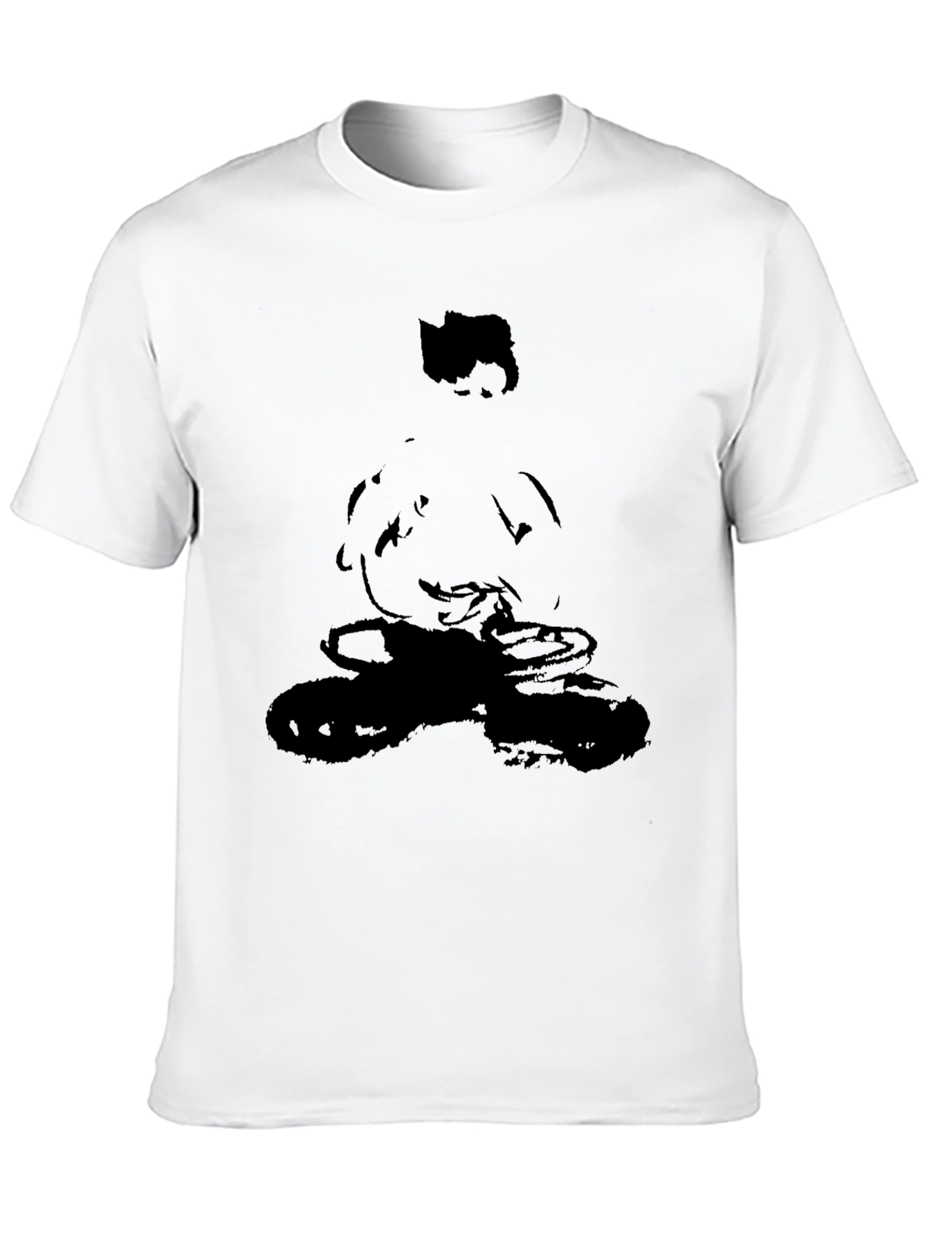 Abstract Figure Graphic Black T-Shirt