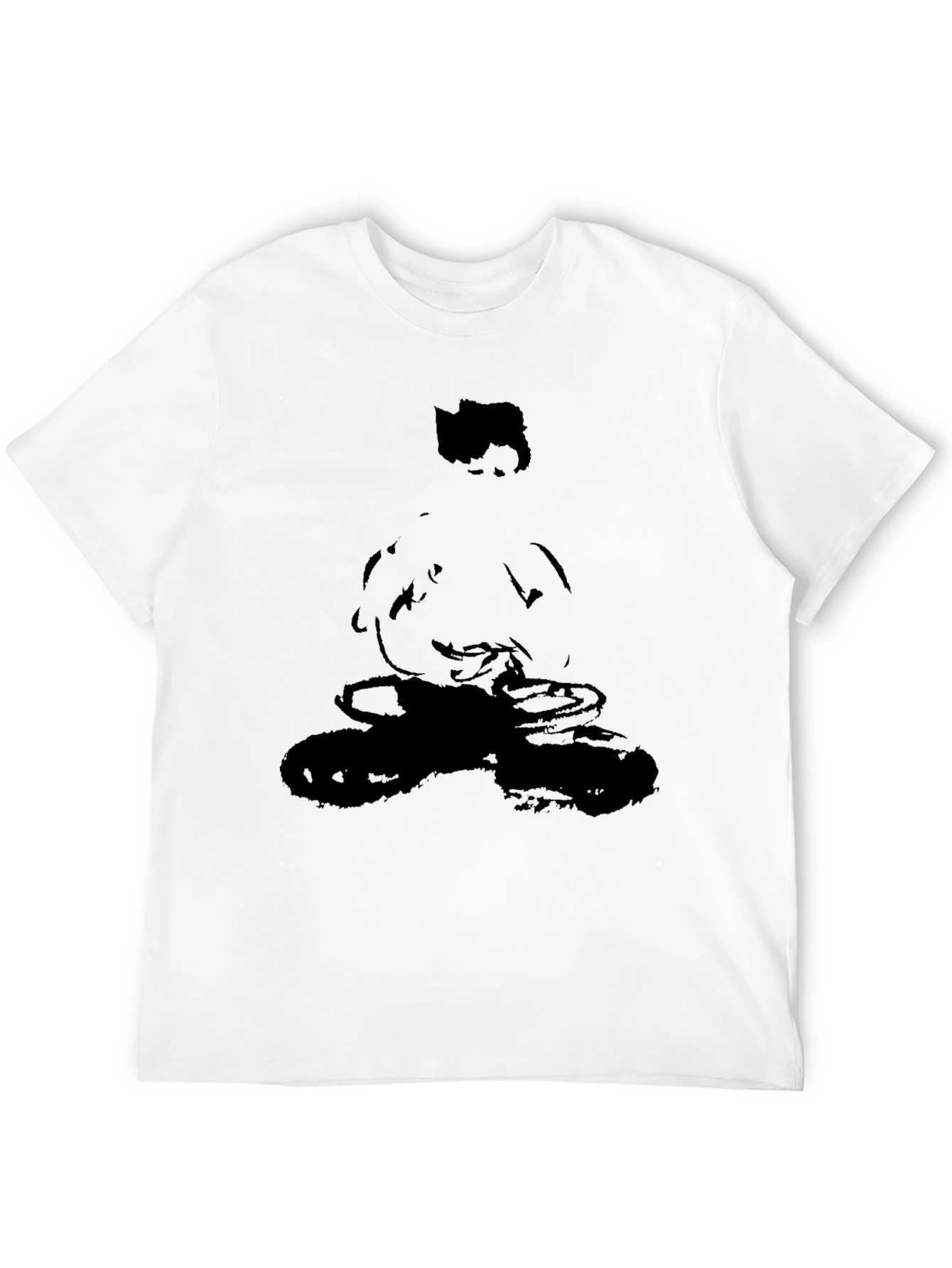 Abstract Figure Graphic Black T-Shirt