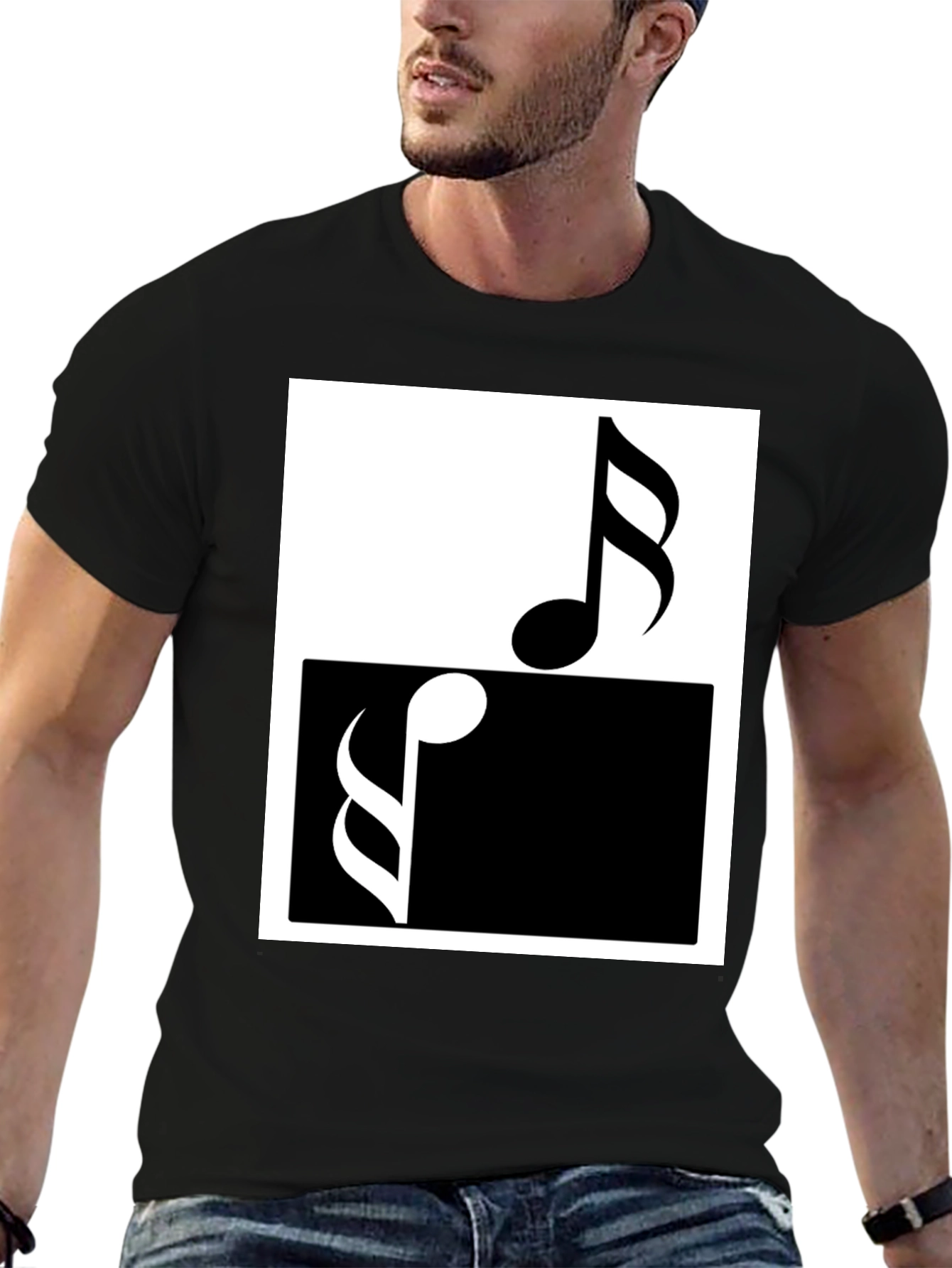 Music Notes Yin Yang T-Shirt