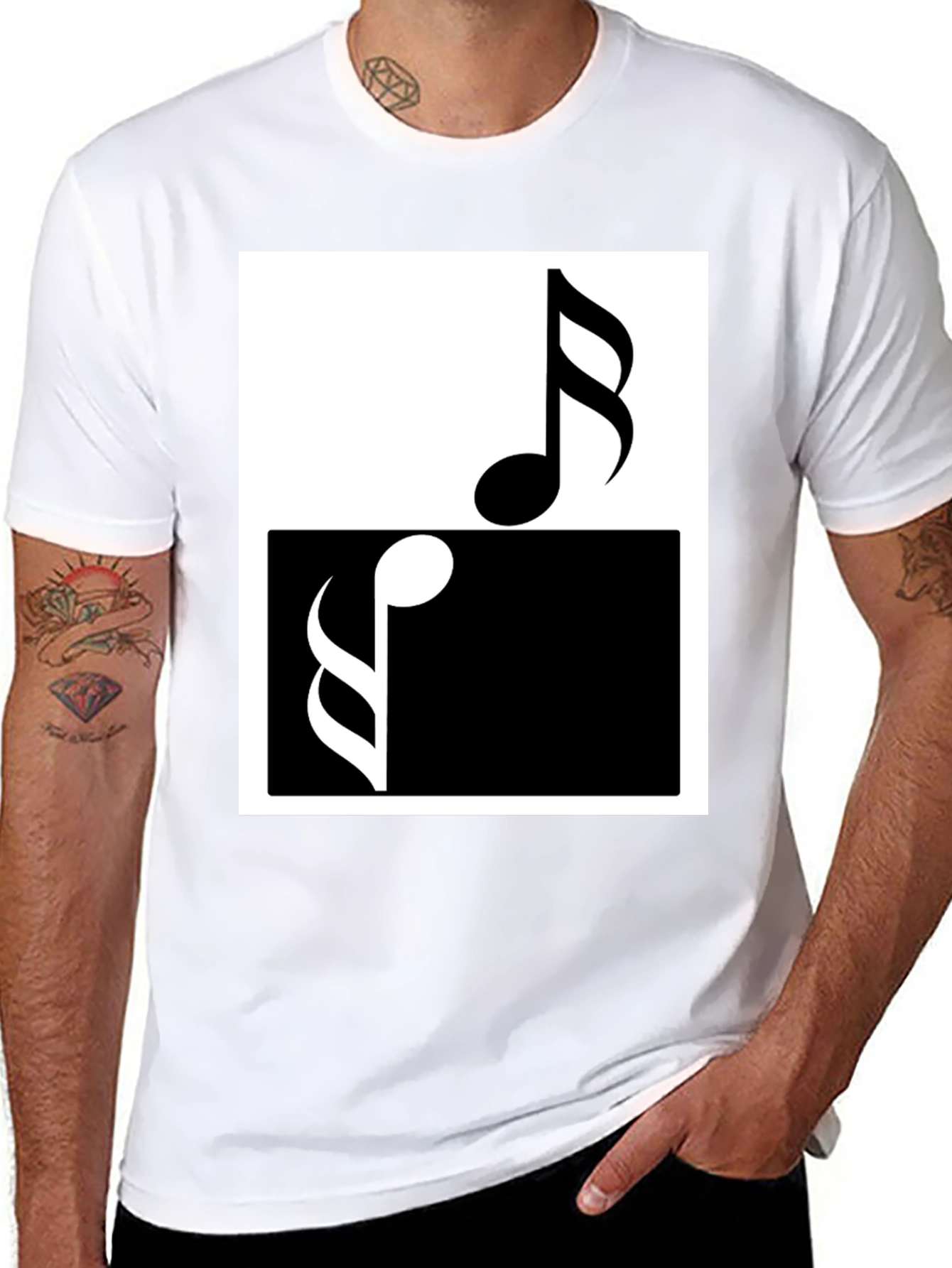 Music Notes Yin Yang T-Shirt