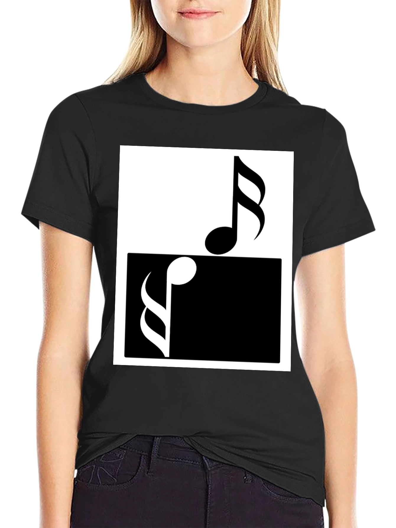 Music Notes Yin Yang T-Shirt