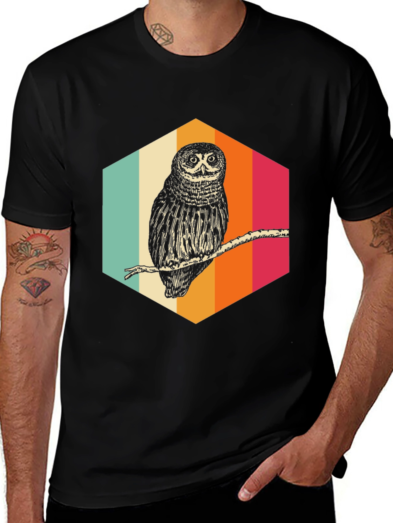 Retro Owl Graphic Tee - Cool Bird Lover Shirt