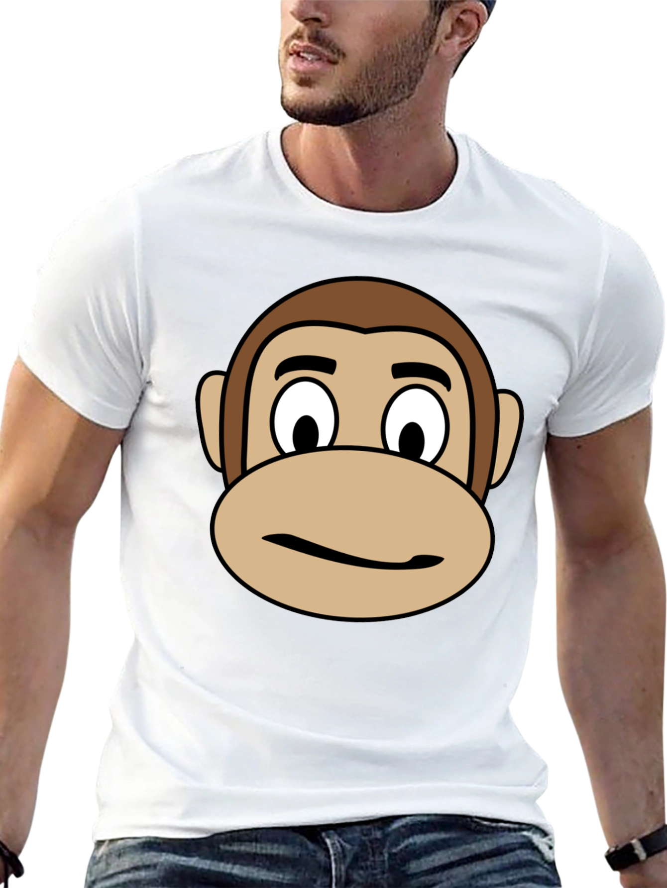 Monkey Face Graphic Tee - Fun Casual Wear