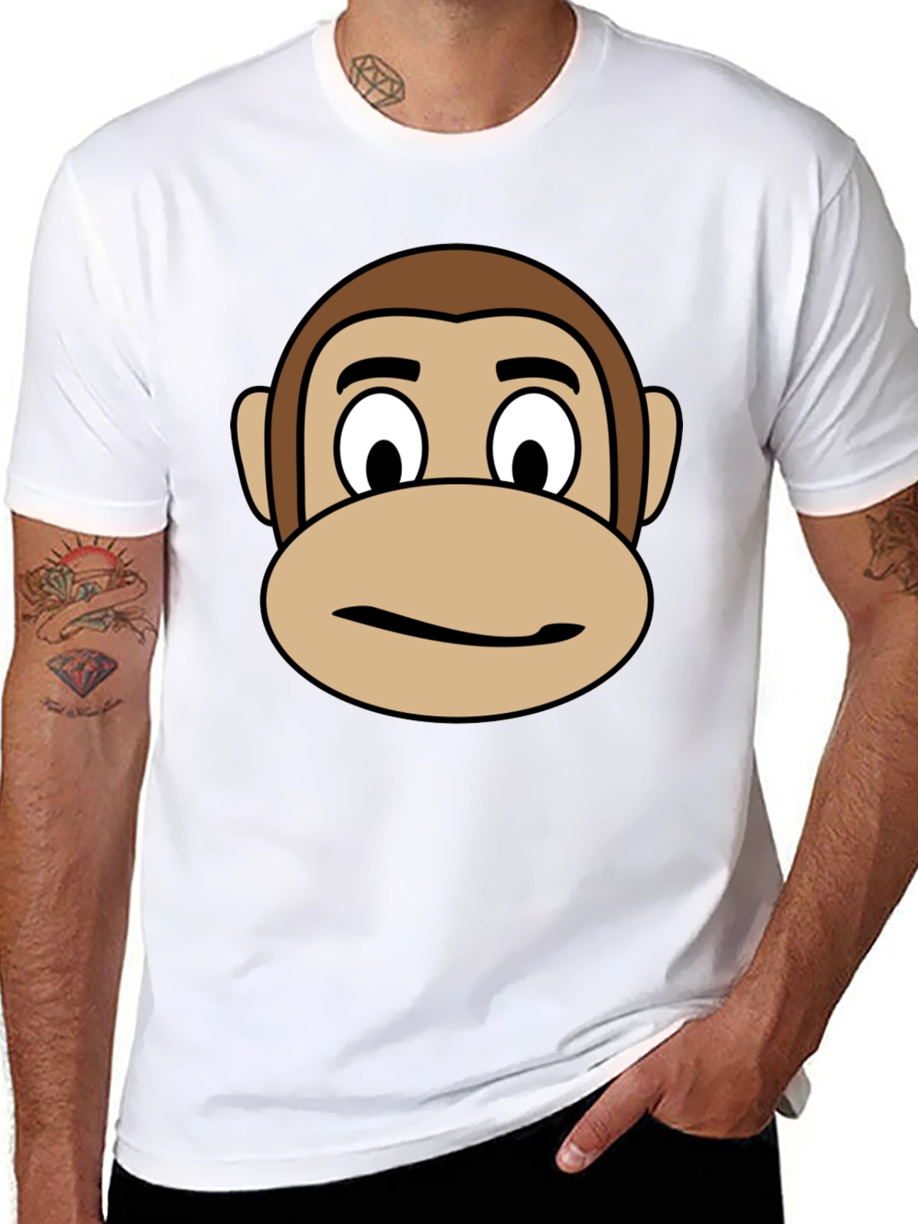 Monkey Face Graphic Tee - Fun Casual Wear