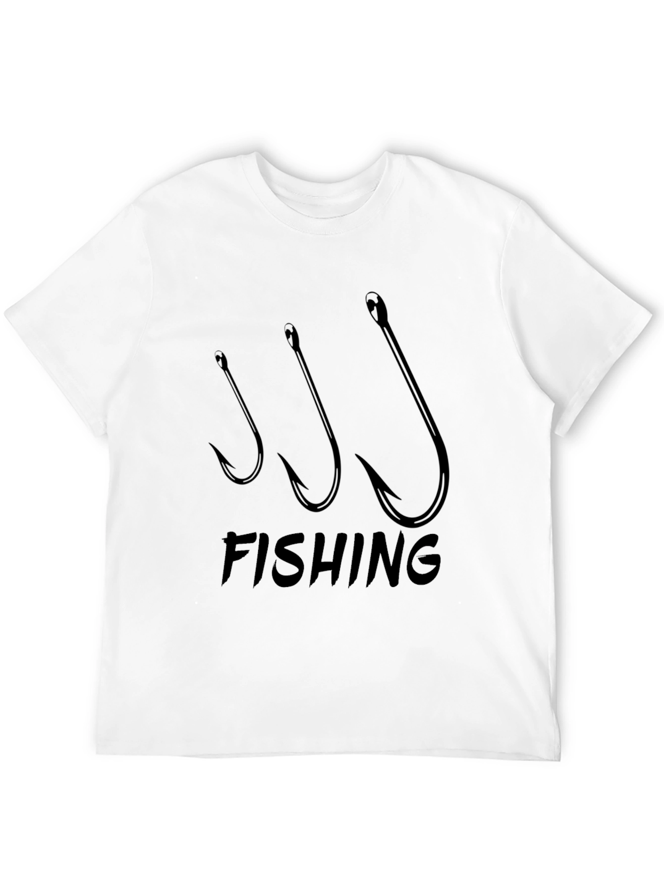 Fishing Hooks Black T-Shirt - Angler Design