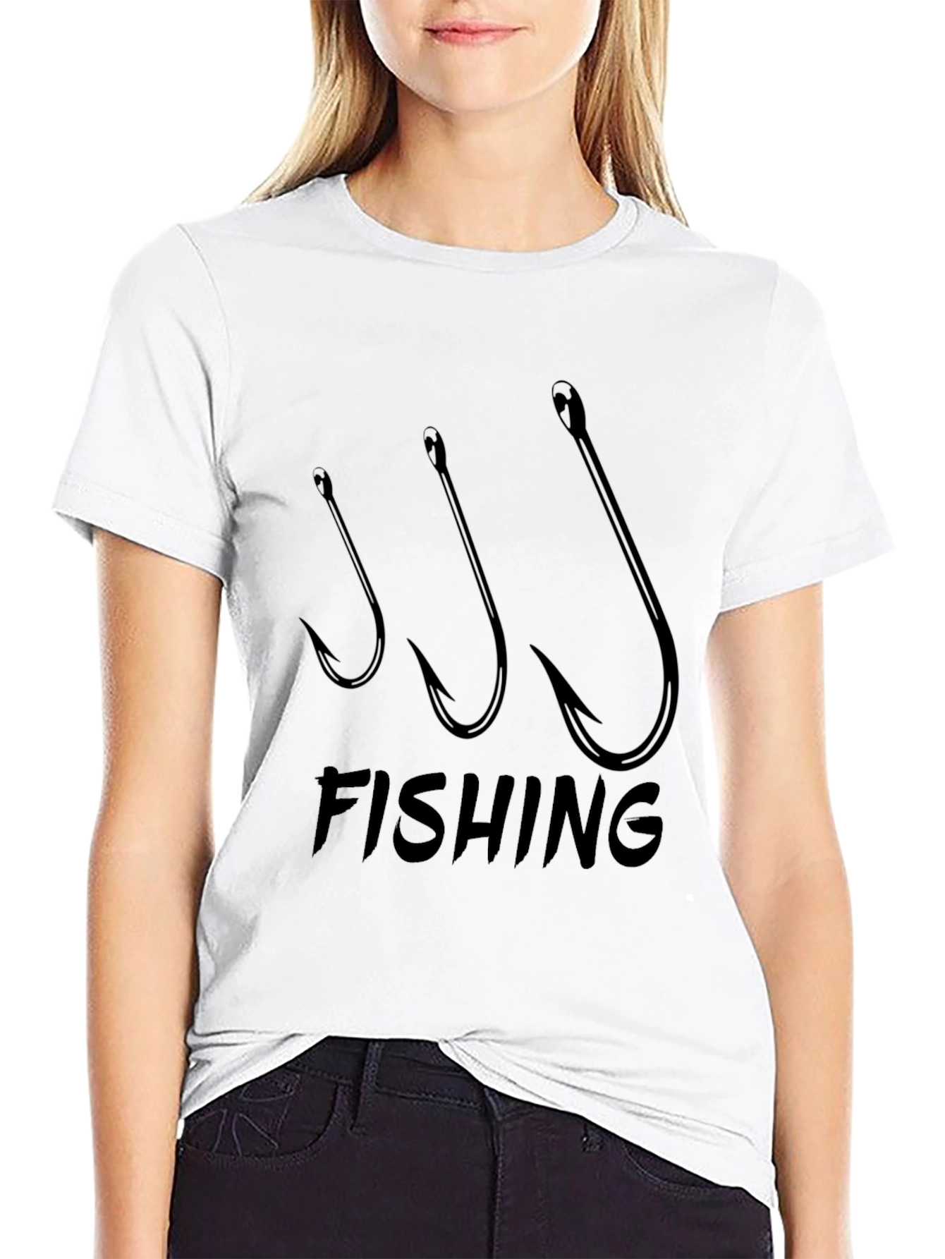 Fishing Hooks Black T-Shirt - Angler Design