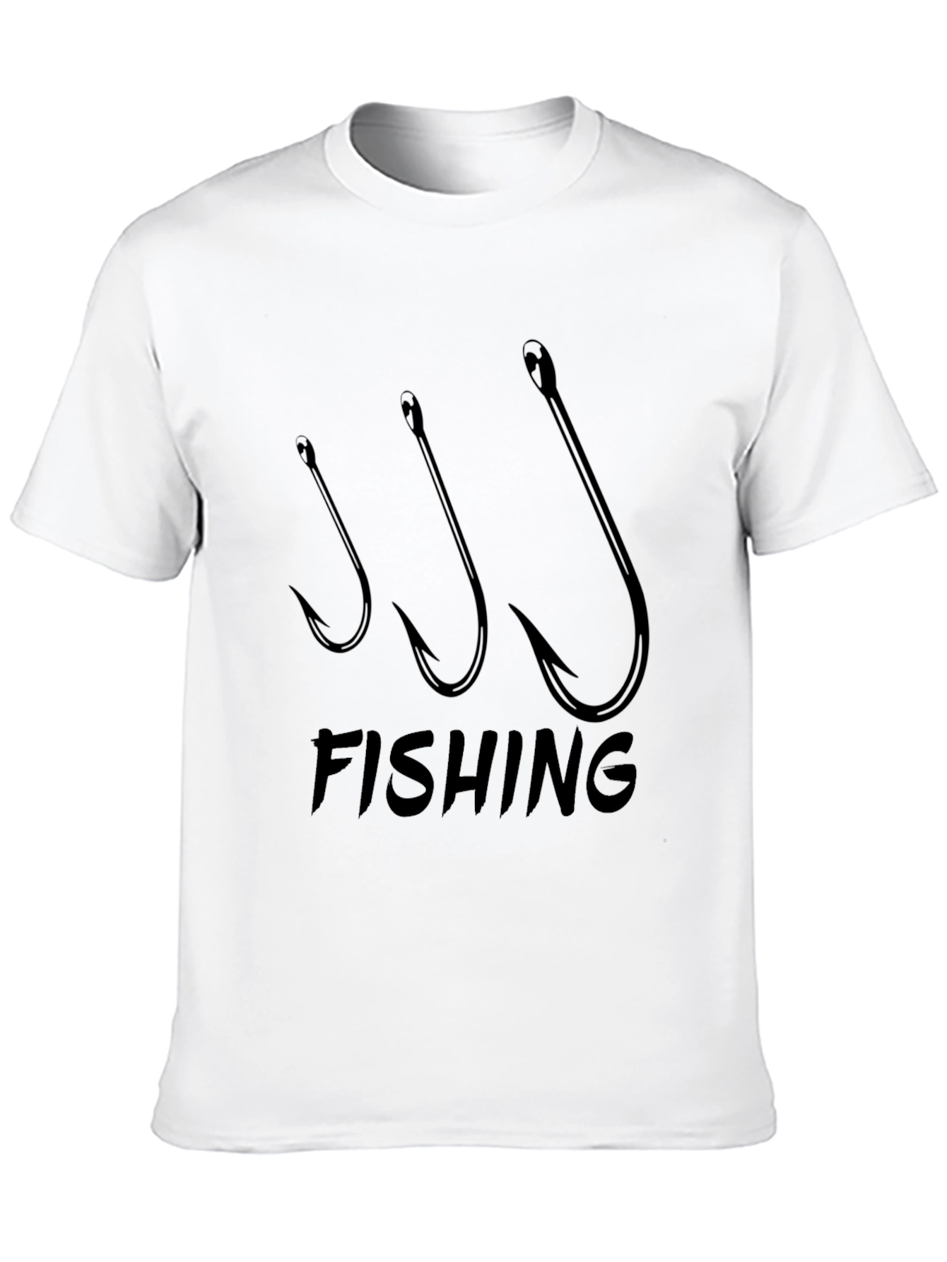 Fishing Hooks Black T-Shirt - Angler Design
