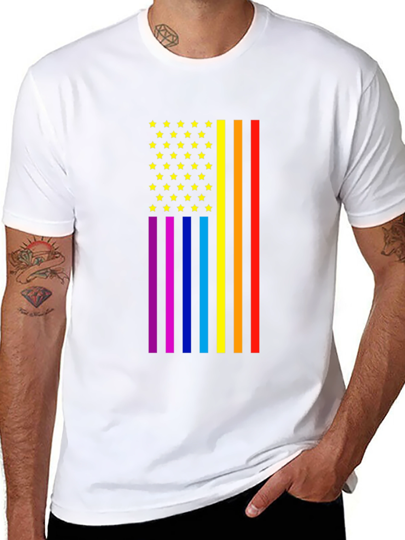 Pride Flag Stars & Stripes Graphic Tee