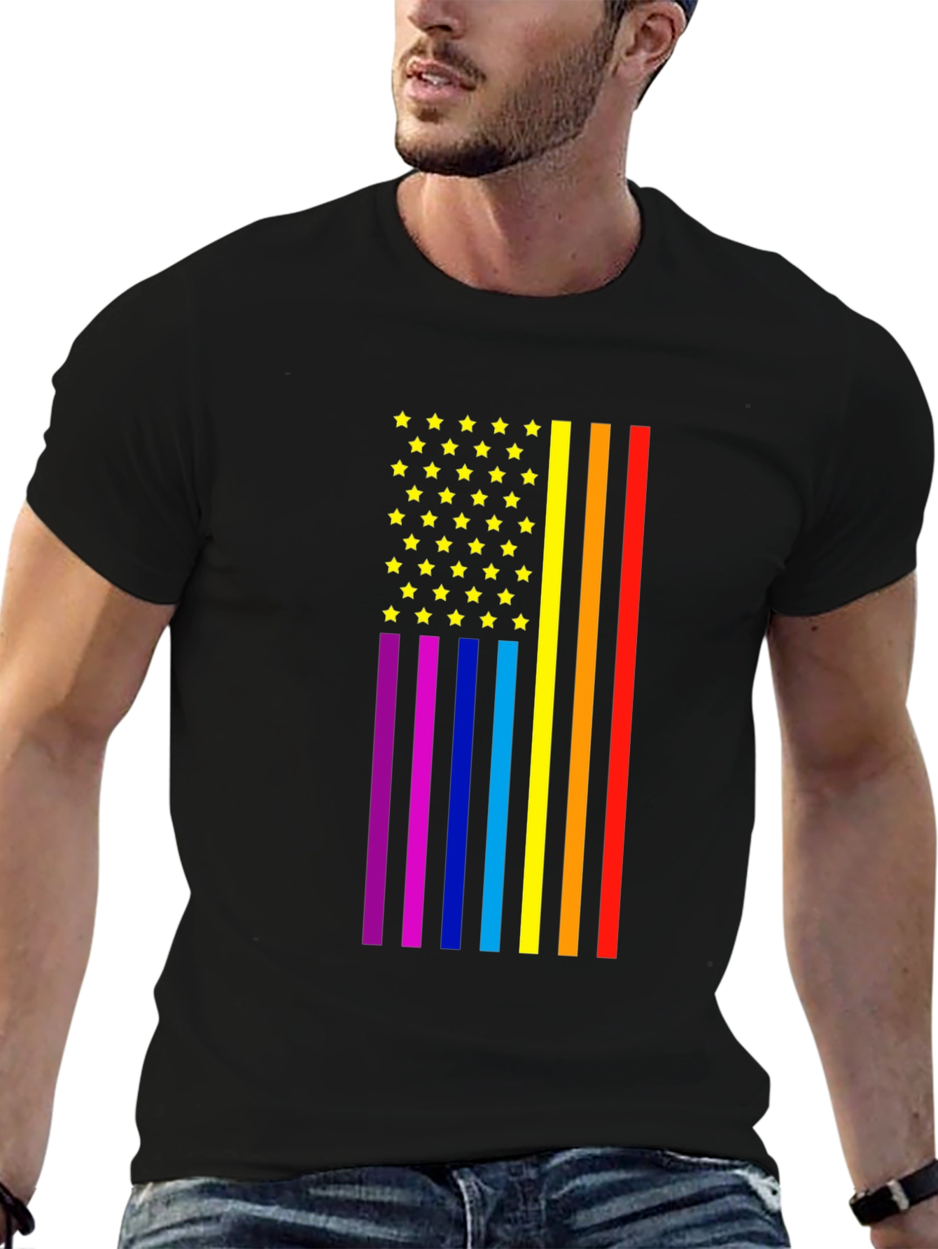 Pride Flag Stars & Stripes Graphic Tee
