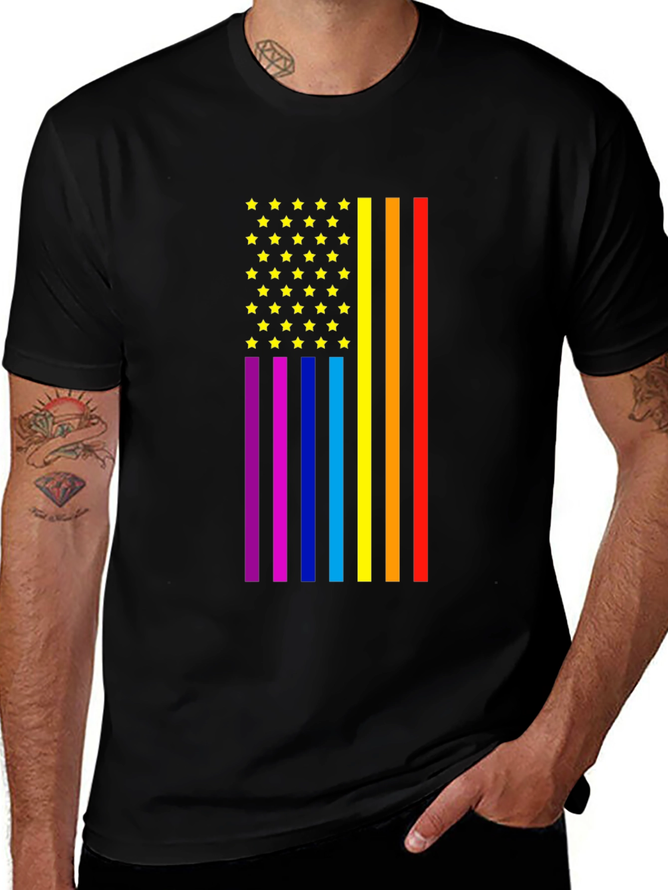 Pride Flag Stars & Stripes Graphic Tee
