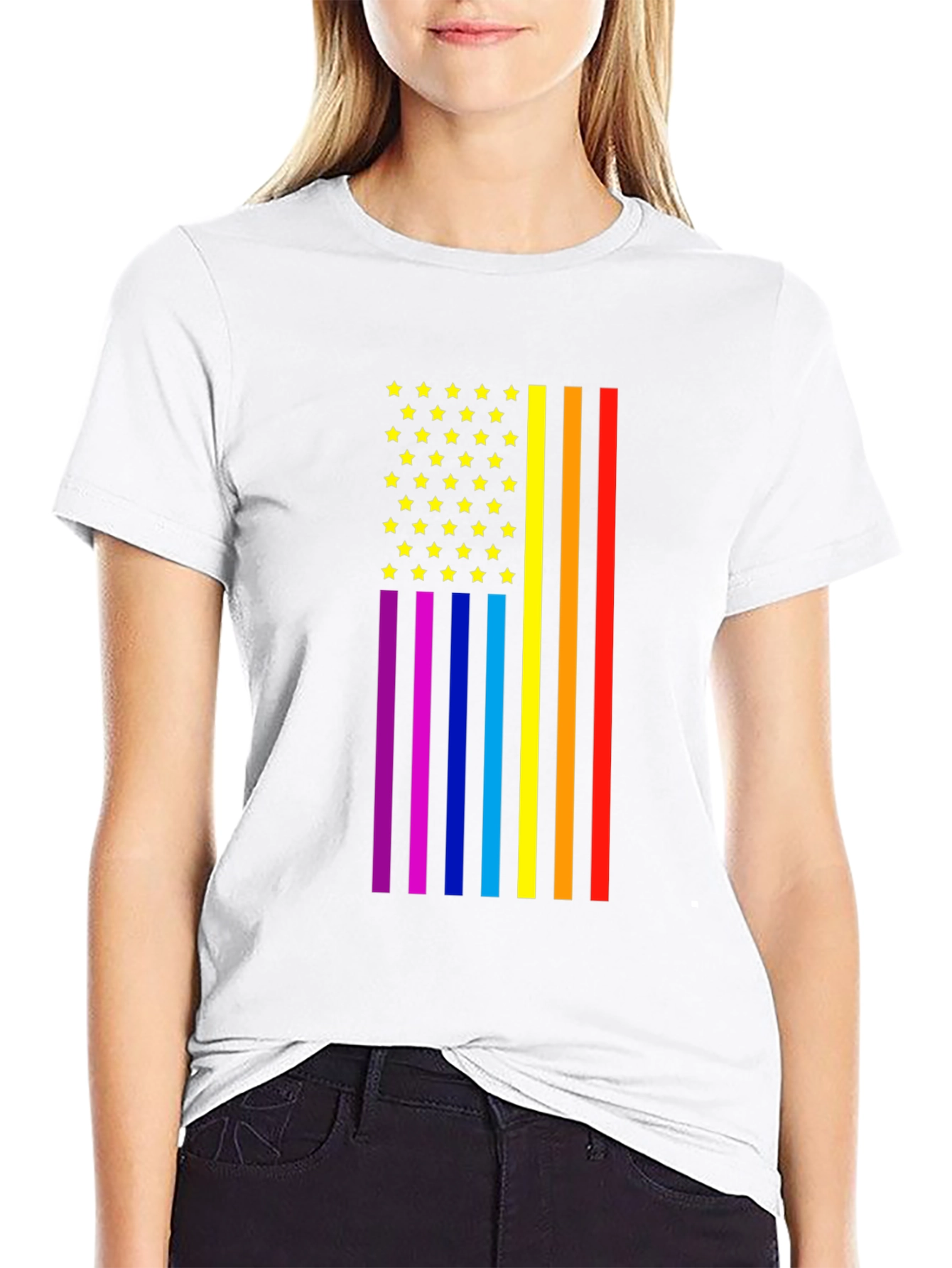 Pride Flag Stars & Stripes Graphic Tee