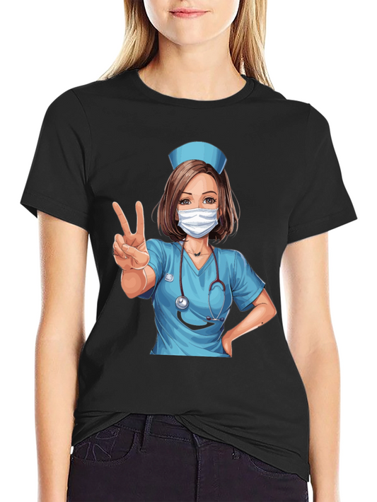 Nurse Cartoon Graphic T-Shirt - Unisex Tee