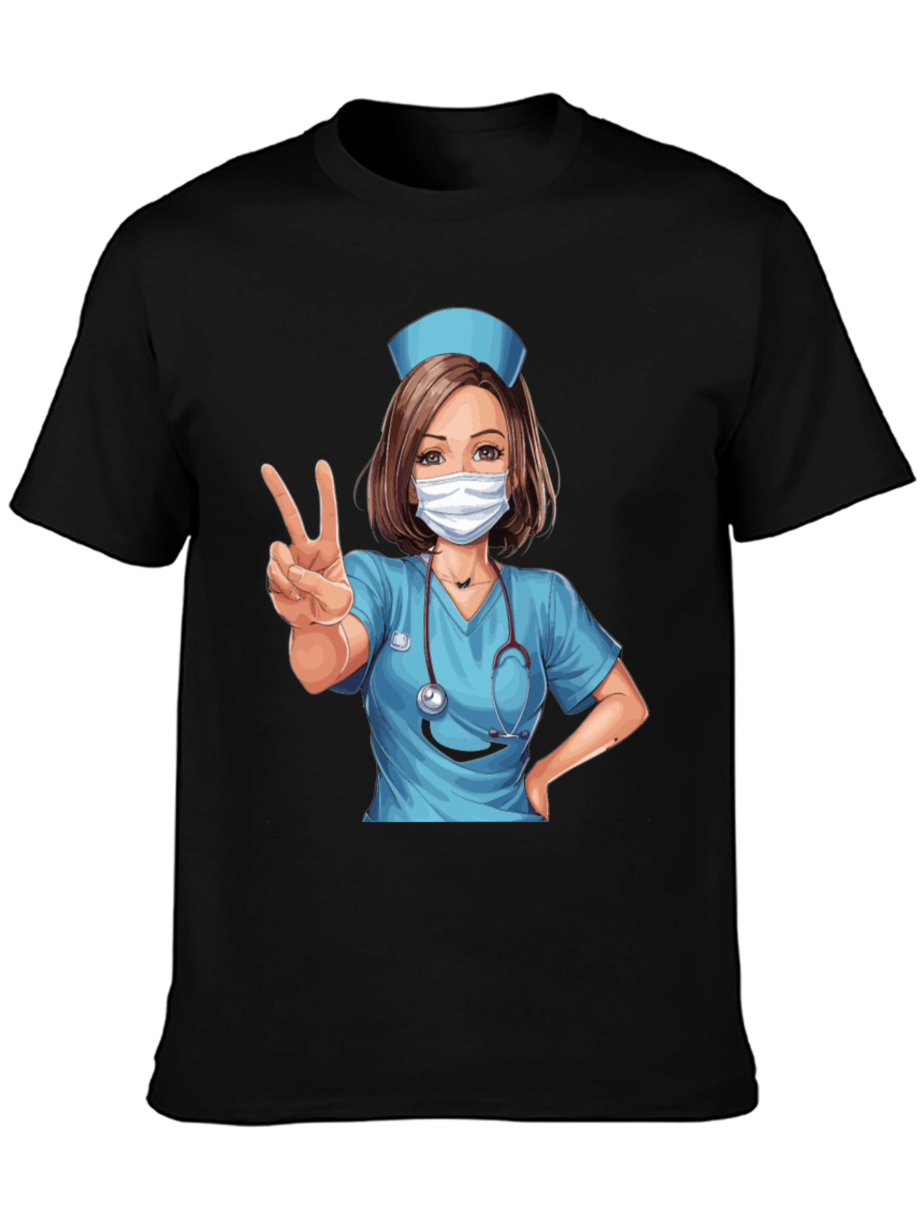 Nurse Cartoon Graphic T-Shirt - Unisex Tee