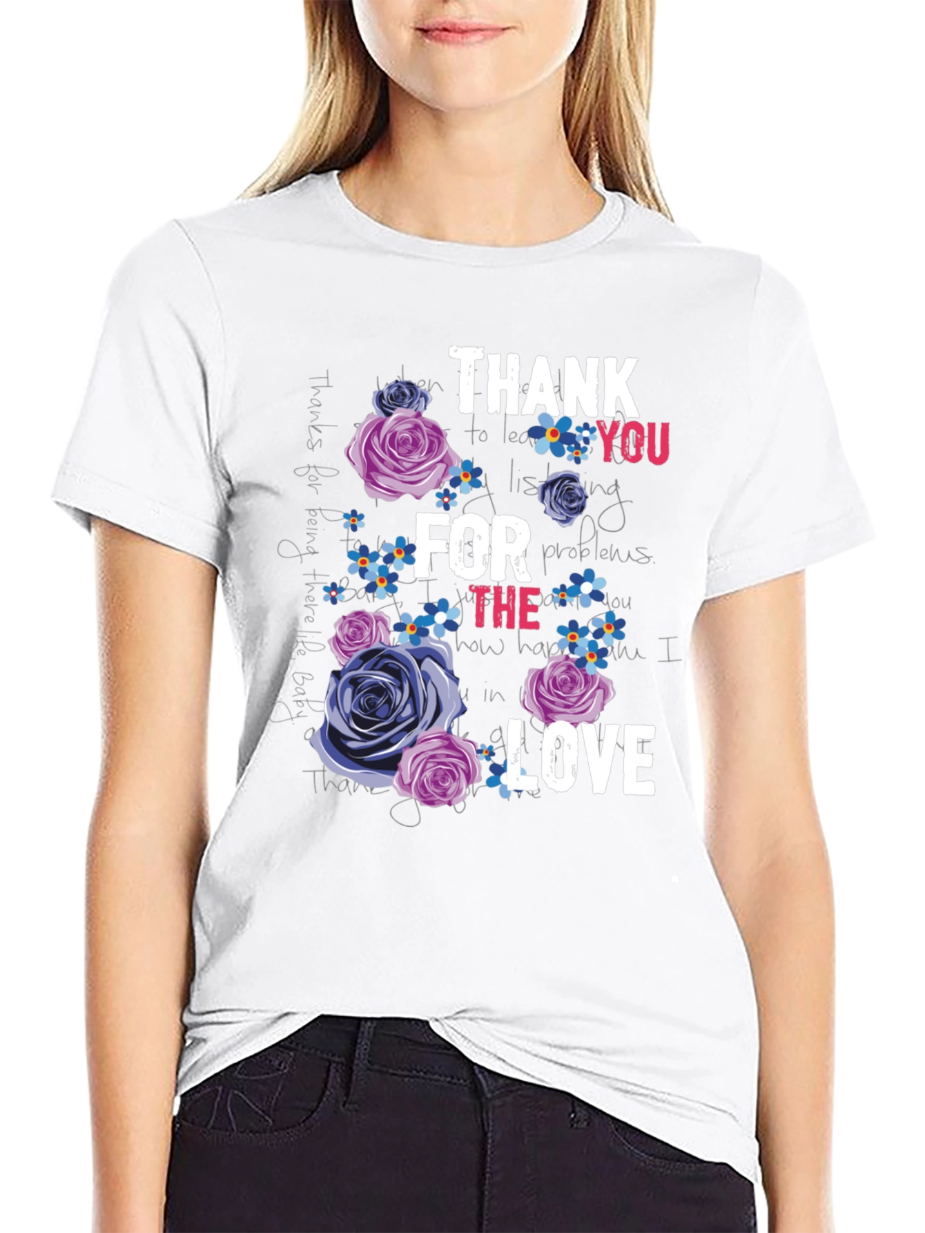 Floral Thank You Graphic T-Shirt