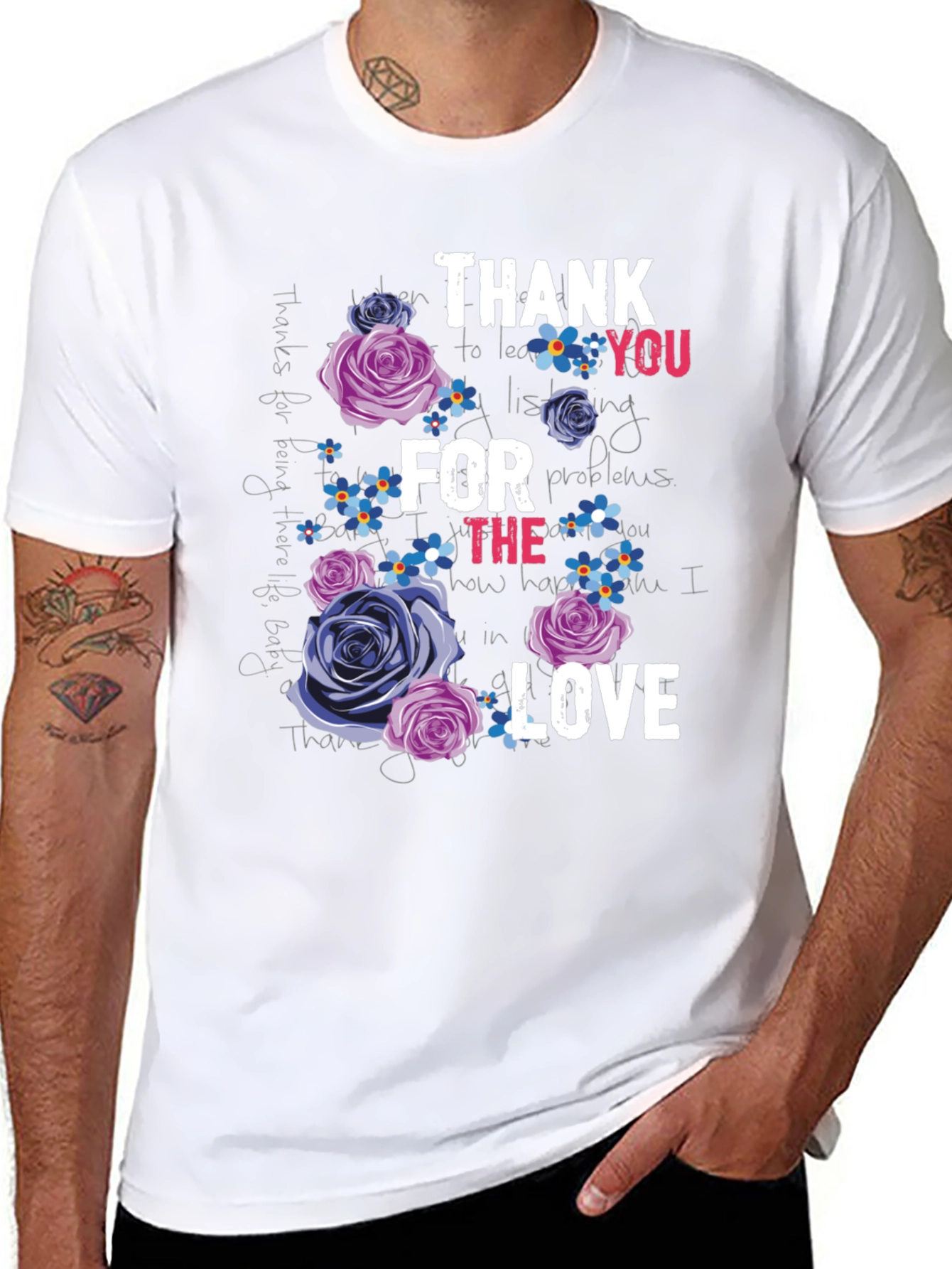 Floral Thank You Graphic T-Shirt