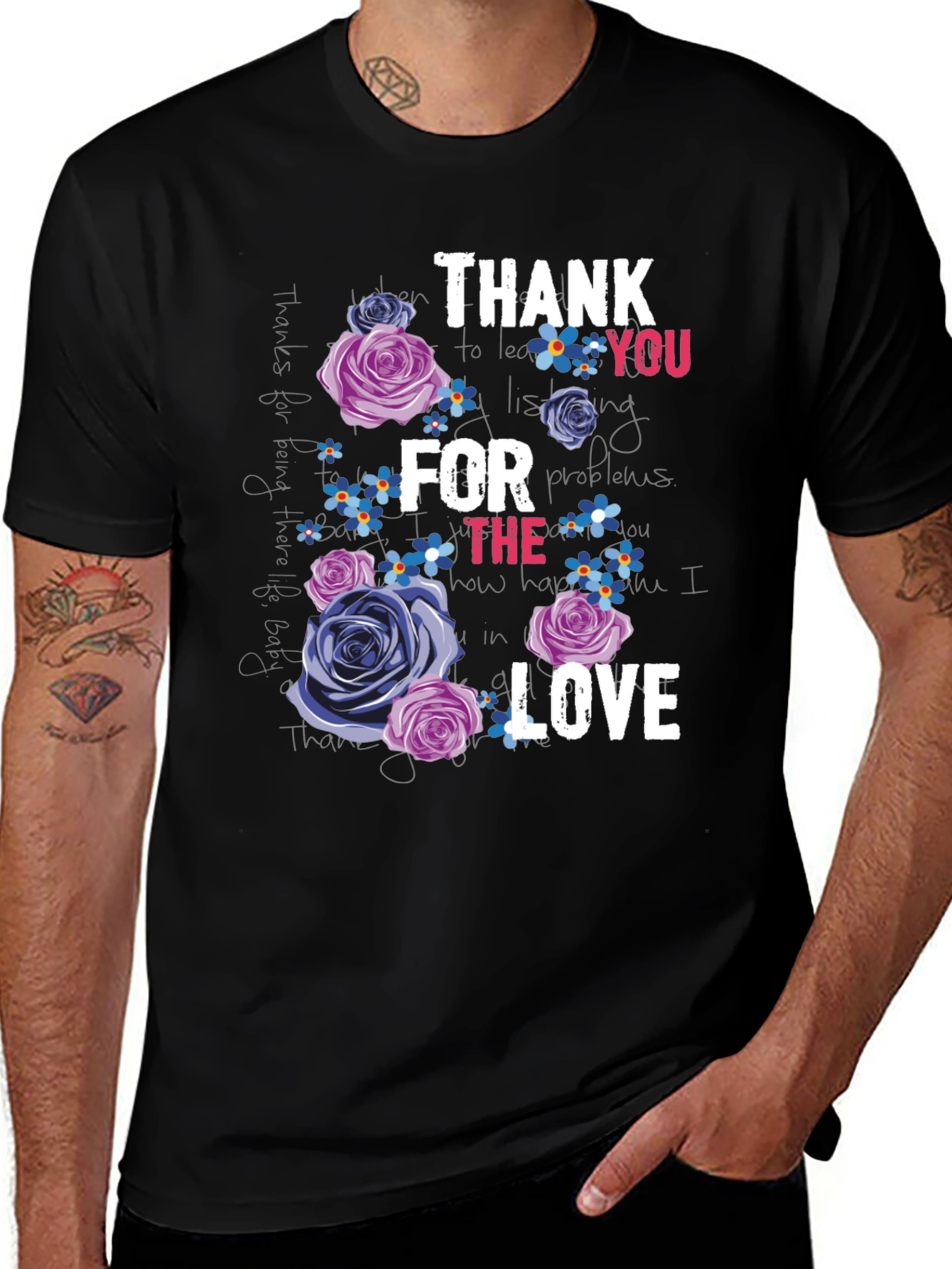 Floral Thank You Graphic T-Shirt